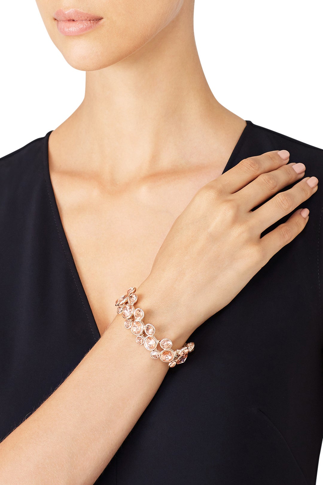 Rose Gold Shadow Circle Bracelet by Slate & Willow Accessories 2