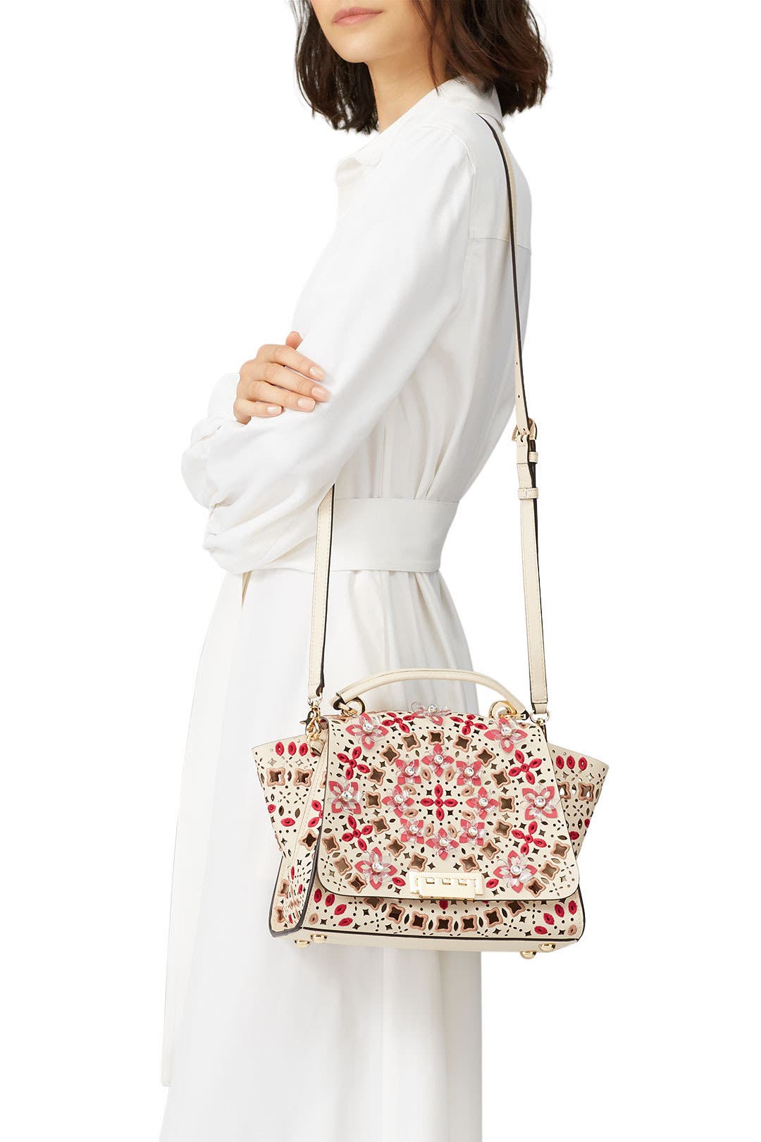 Ivory Eartha Soft Top Handle Bag by ZAC Zac Posen Handbags | Rent