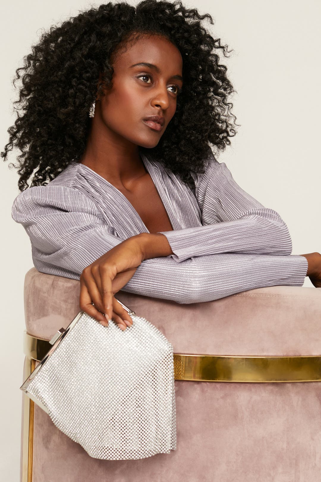 Framed Silver Mesh Bag by Sondra Roberts | Rent the Runway