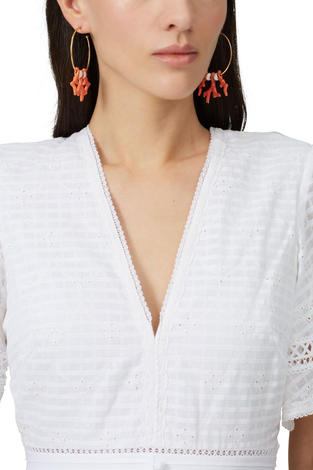 Painted Paprika Branch Earrings by Oscar de la Renta 1