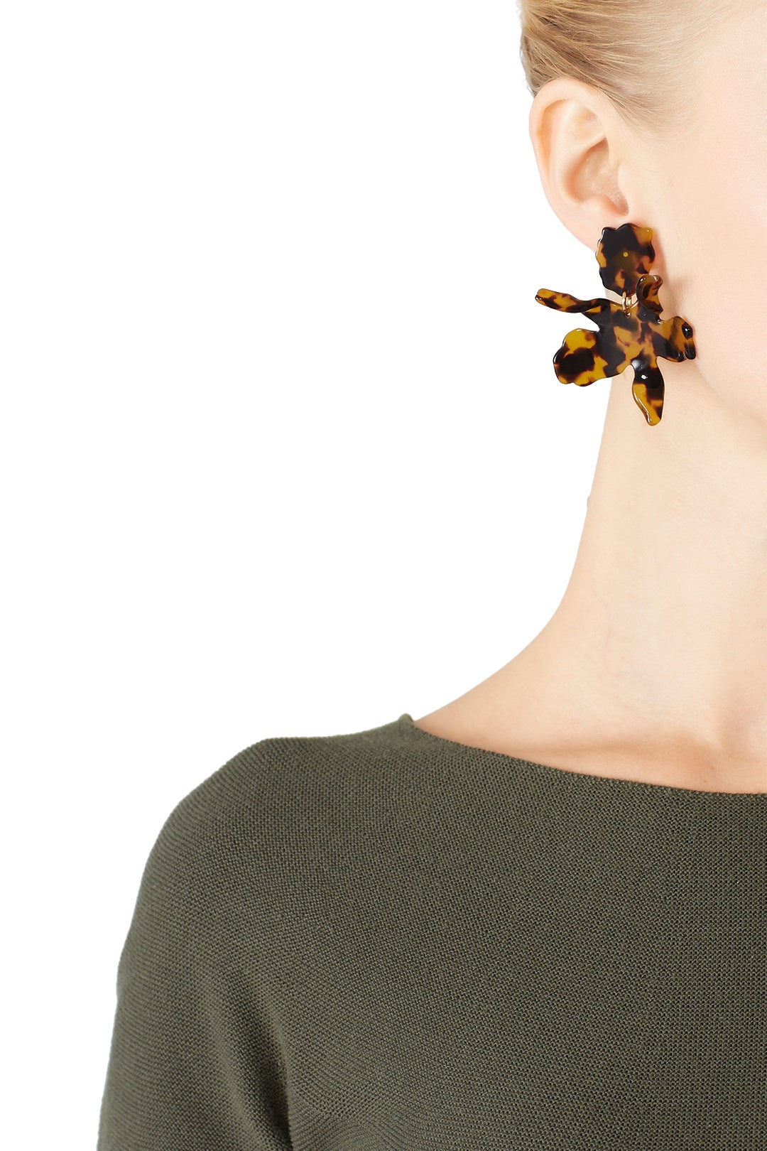 Tortoise Paper Lily Earrings by Lele Sadoughi 1