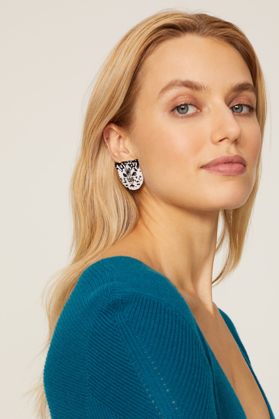 Snow Leopard Earrings by Mignonne Gavigan 0