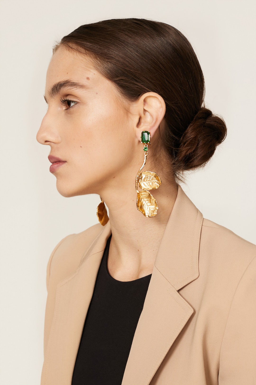 Green Rose Leaf Earrings by Oscar de la Renta 0