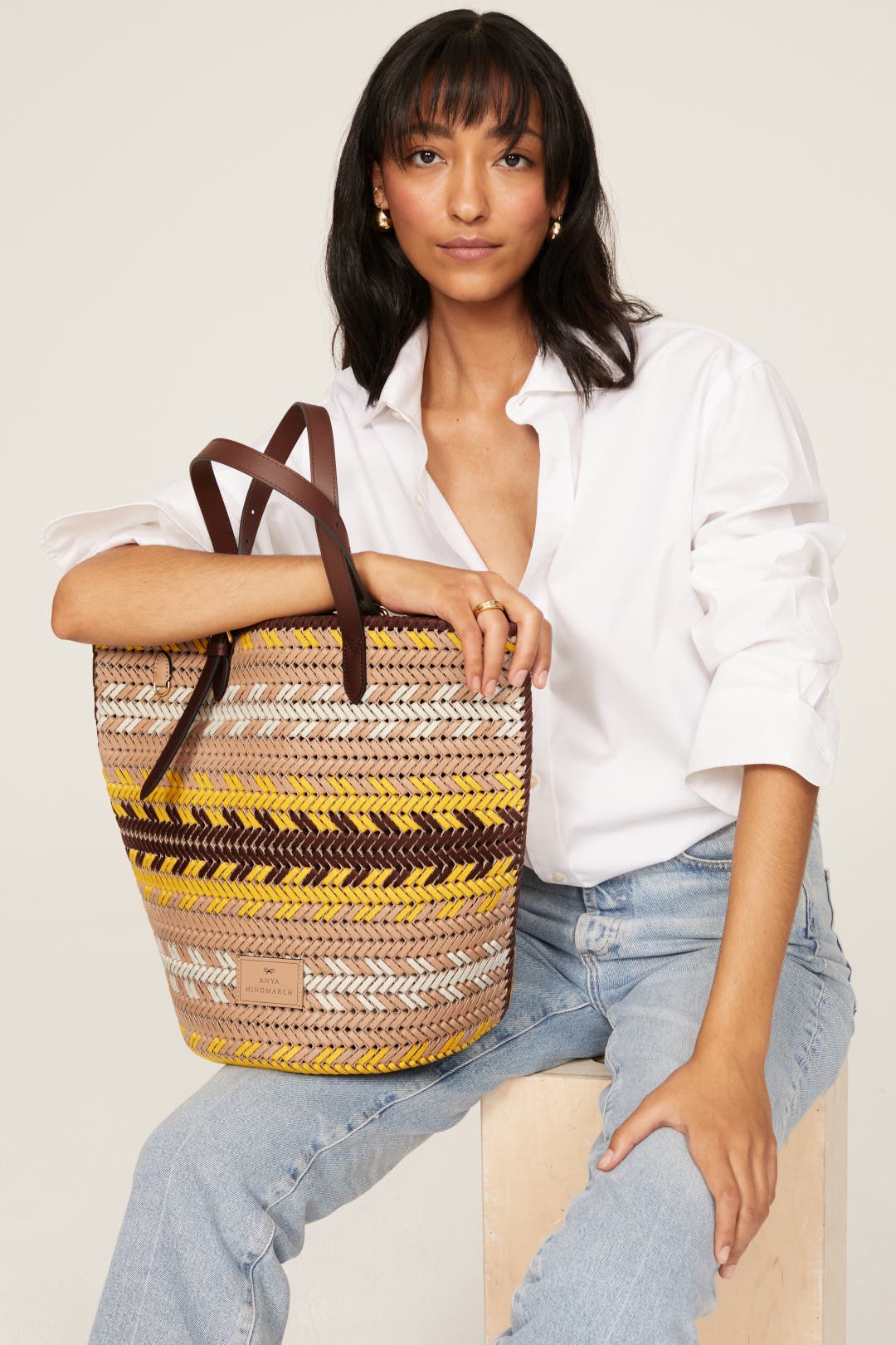 Neeson Zig Zag Cylinder Tote by Anya Hindmarch | Rent the Runway