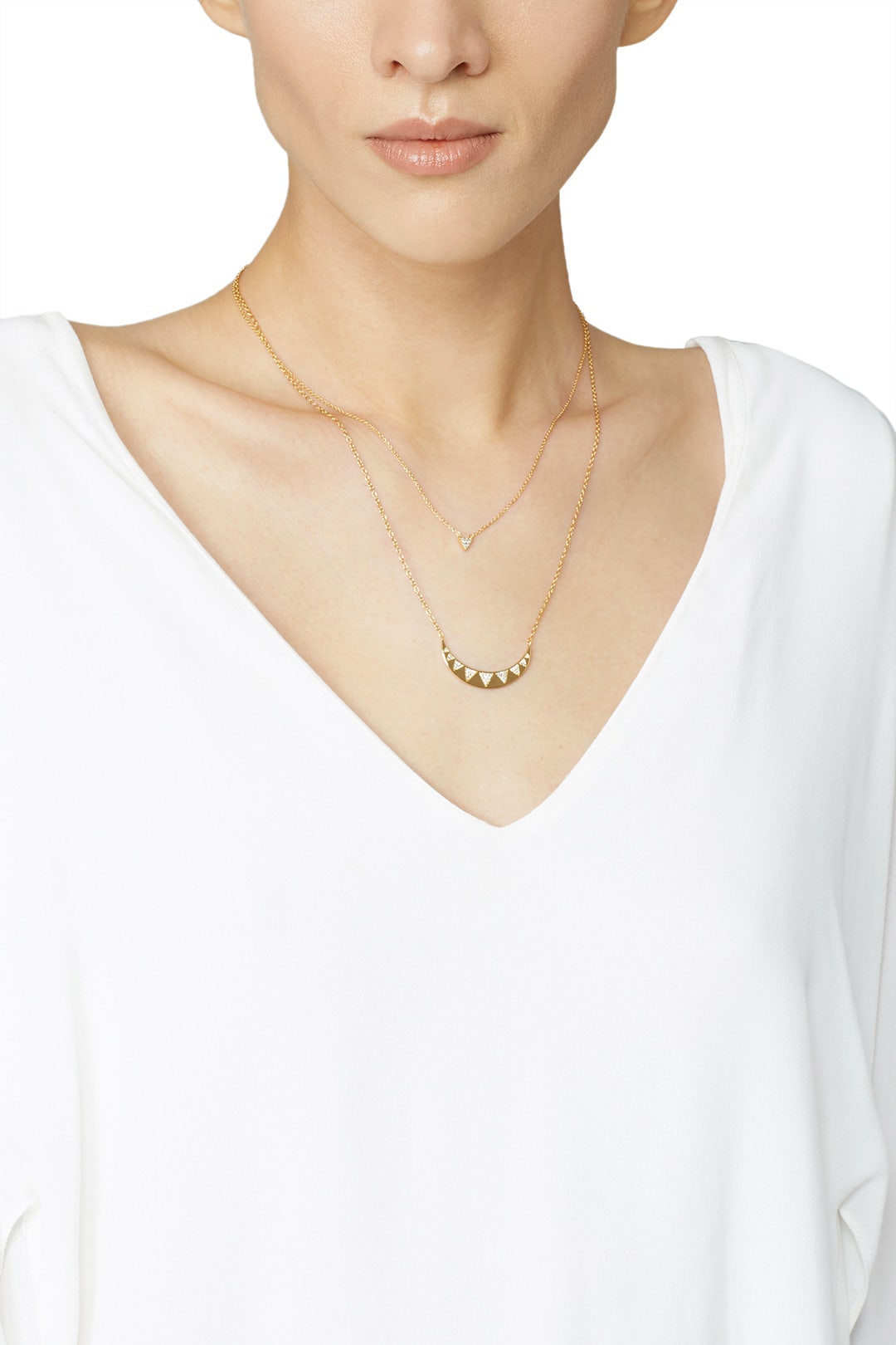 Crescent Triangle Shimmer Necklace Set by Gorjana Accessories 0