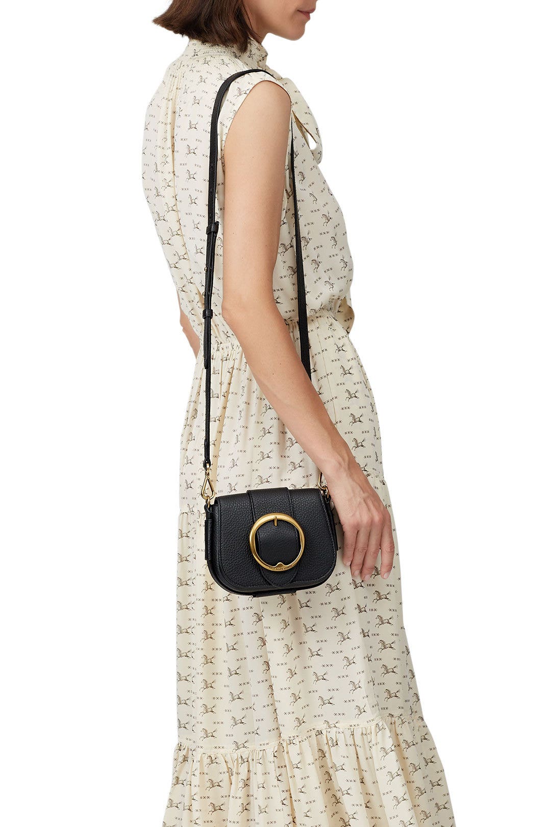 Black Pebbled Leather Mini Lennox Bag by Polo Ralph Lauren