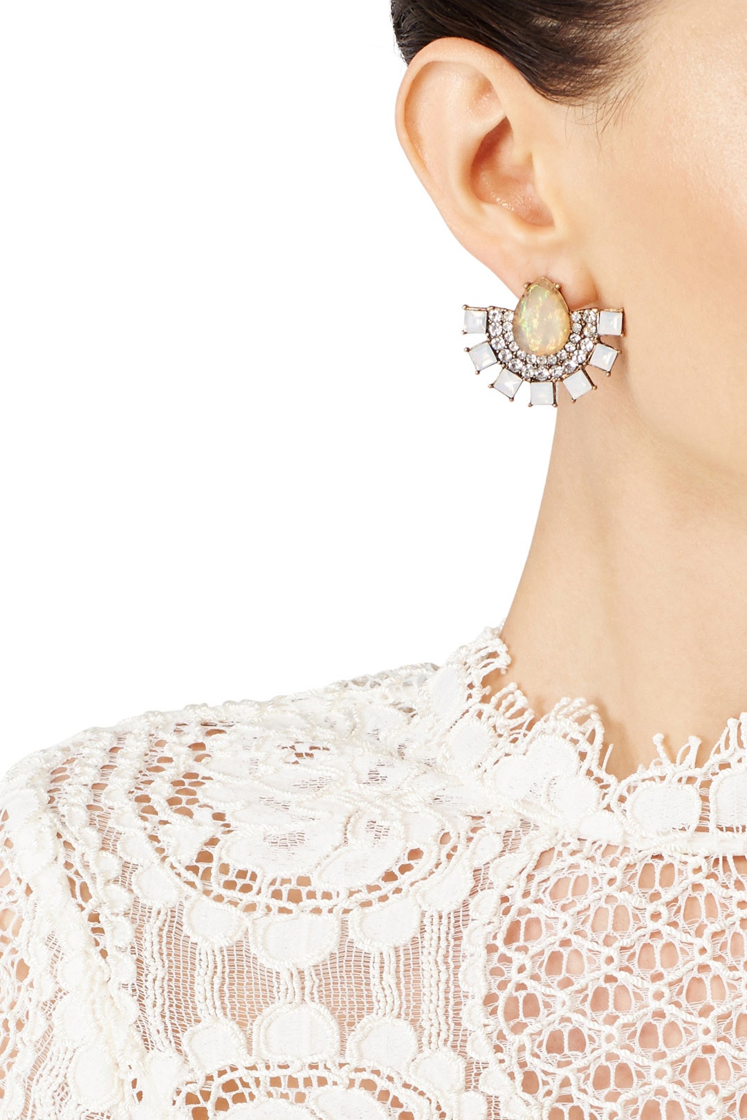 Iridescent Half Moon Earrings by Slate & Willow Accessories 2