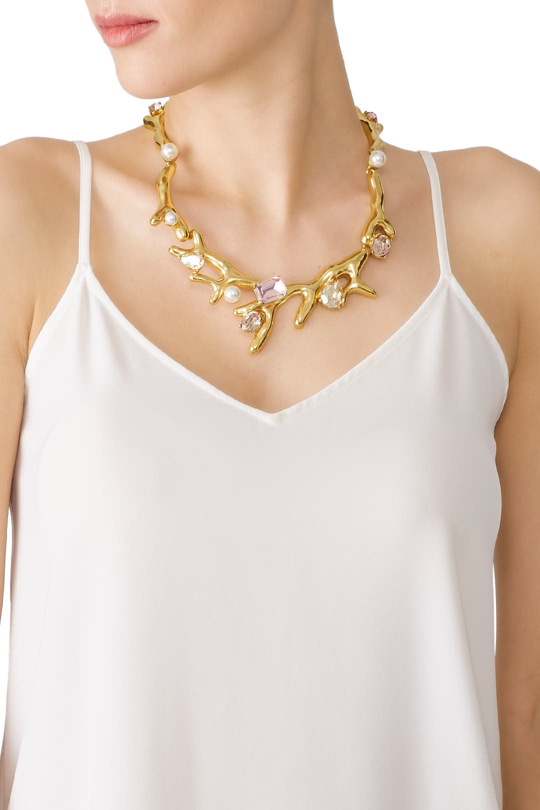 Vintage Rose Crystal Necklace by Oscar de la Renta | Rent