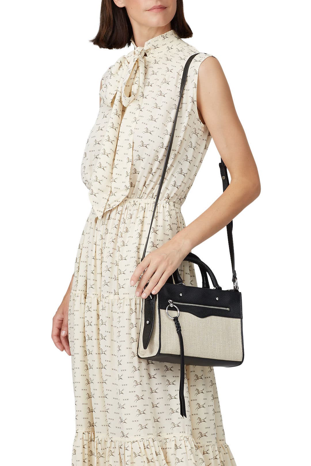 Linen Bedford Zip Satchel by Rebecca Minkoff Accessories | Rent