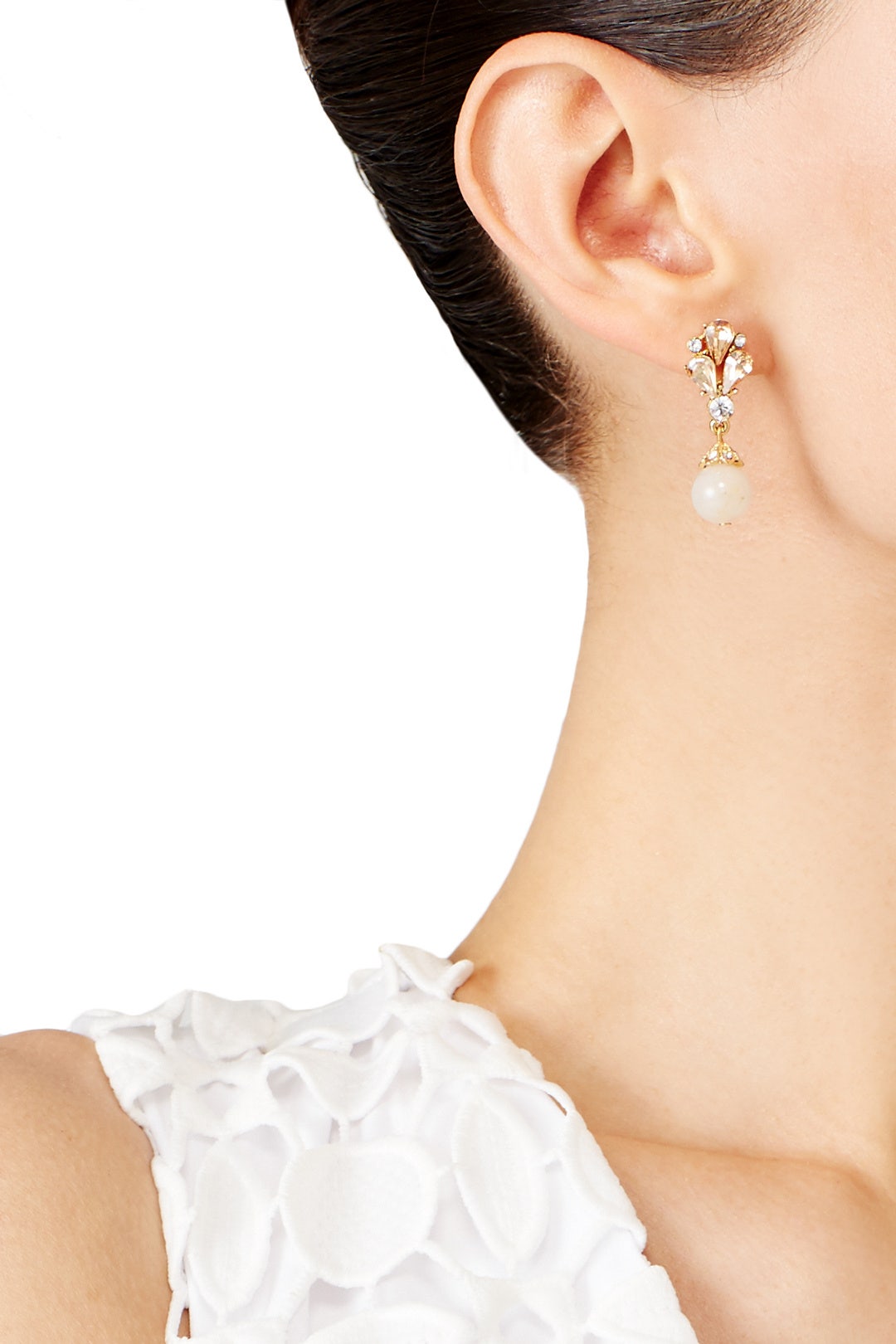 Gold Petite Peacock Earrings by Ben-Amun 2