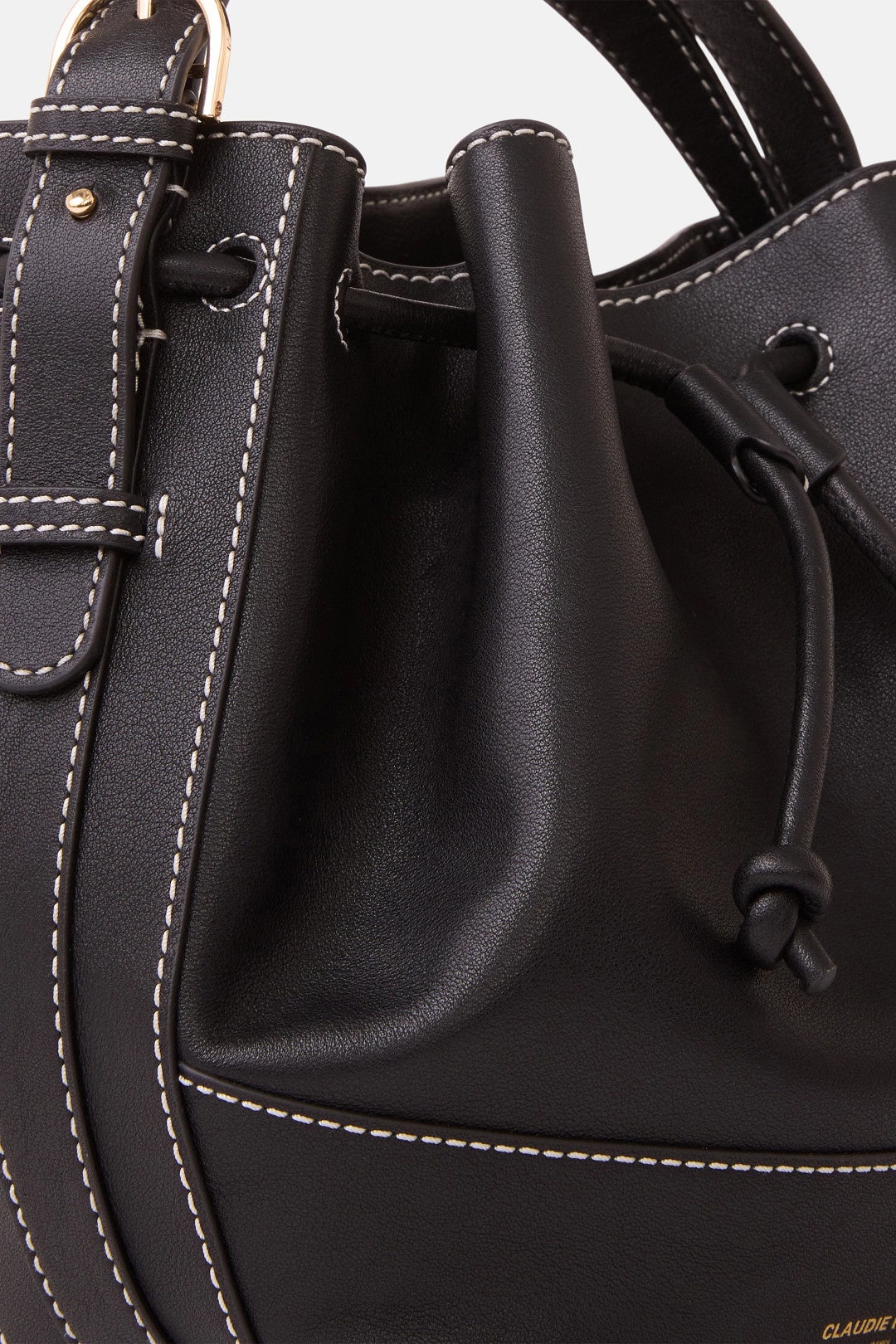 Black Leather Bucket Bag by Claudie Pierlot Accessories 2