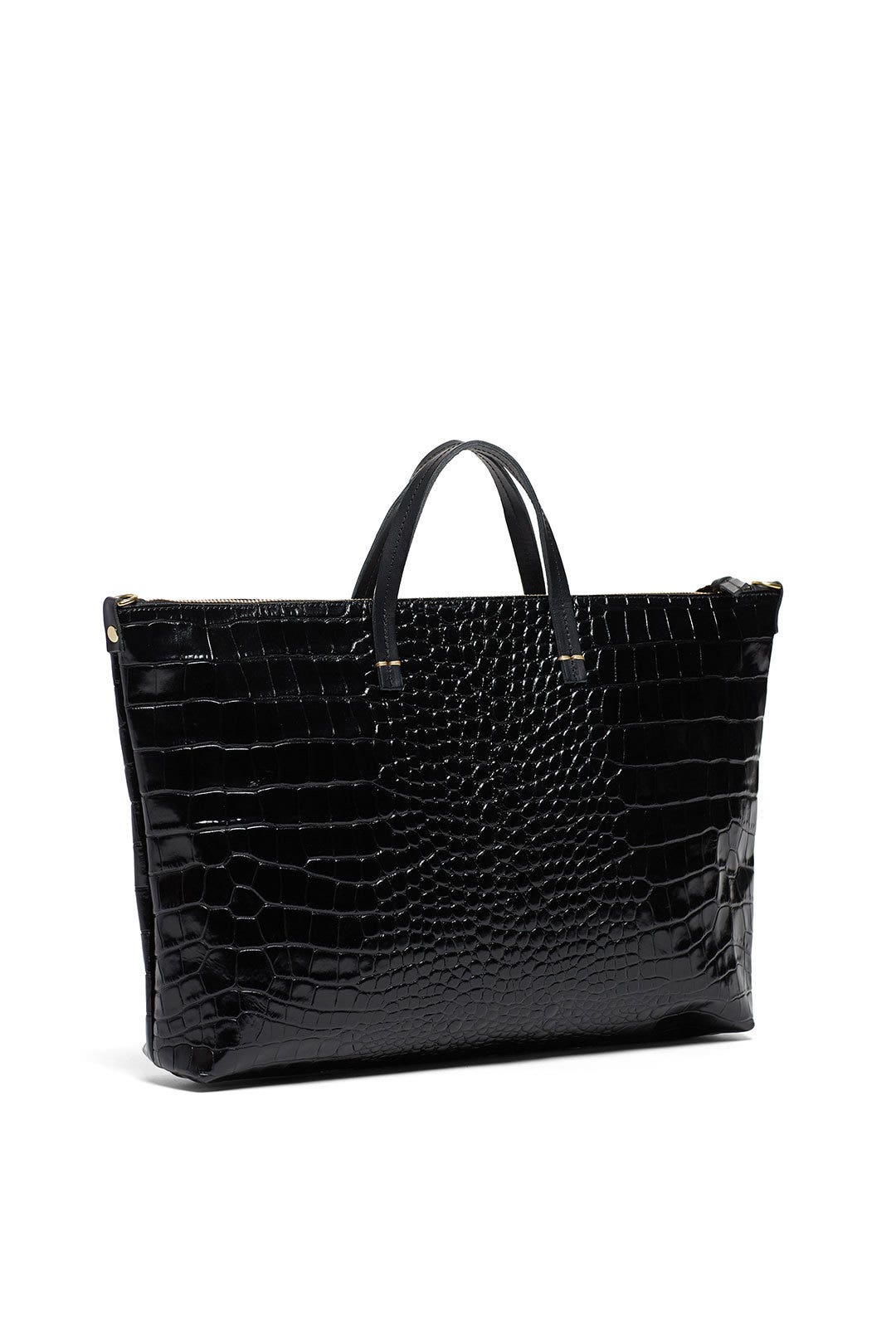 Black Croc Attache Tote by Clare V. 1