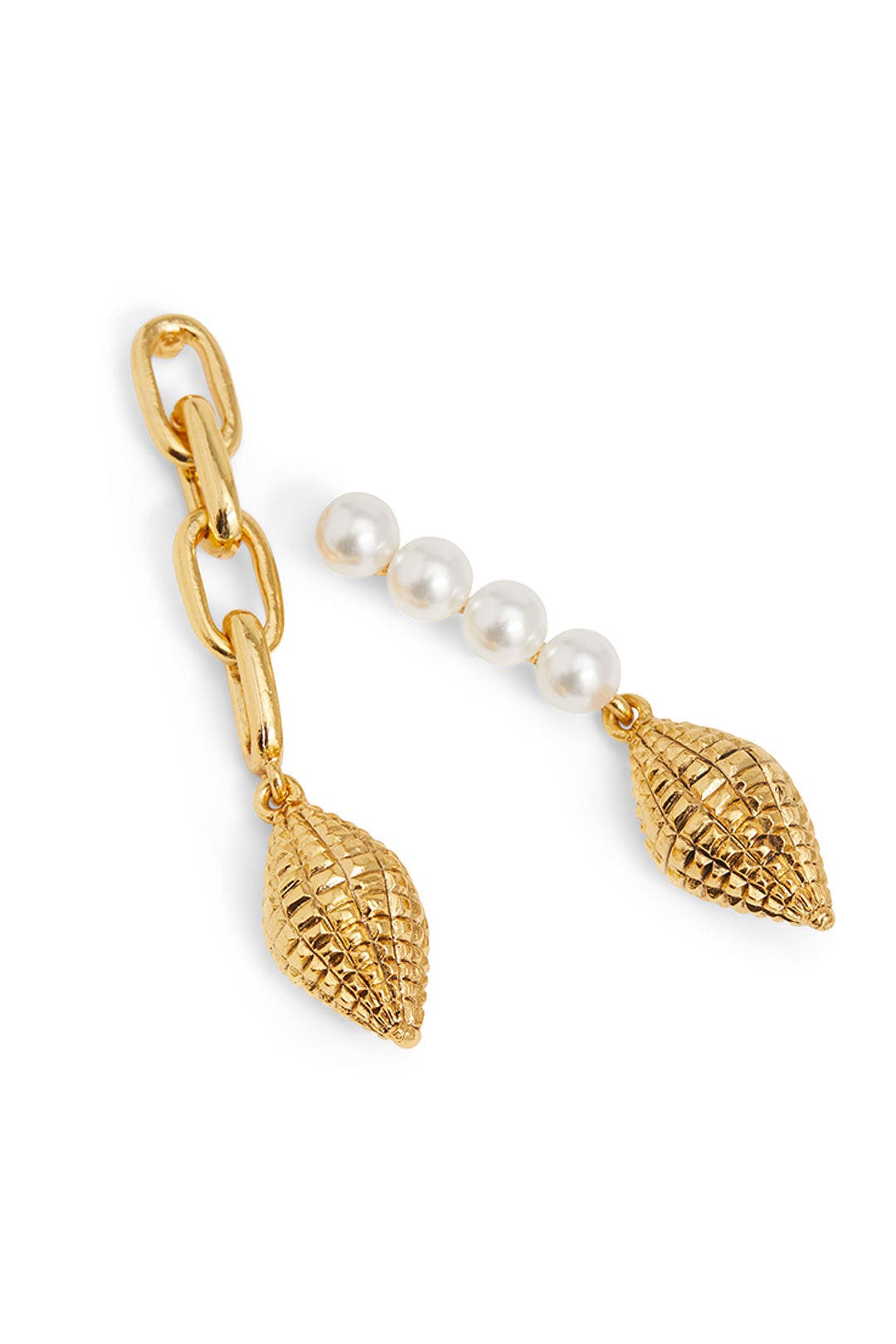 Gold Shell Earrings by Oscar de la Renta 1