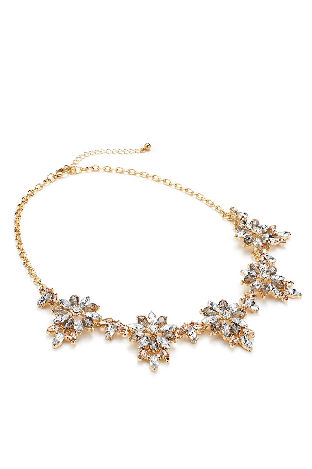 Crystal Floral Statement Necklace by Slate & Willow Accessories 1