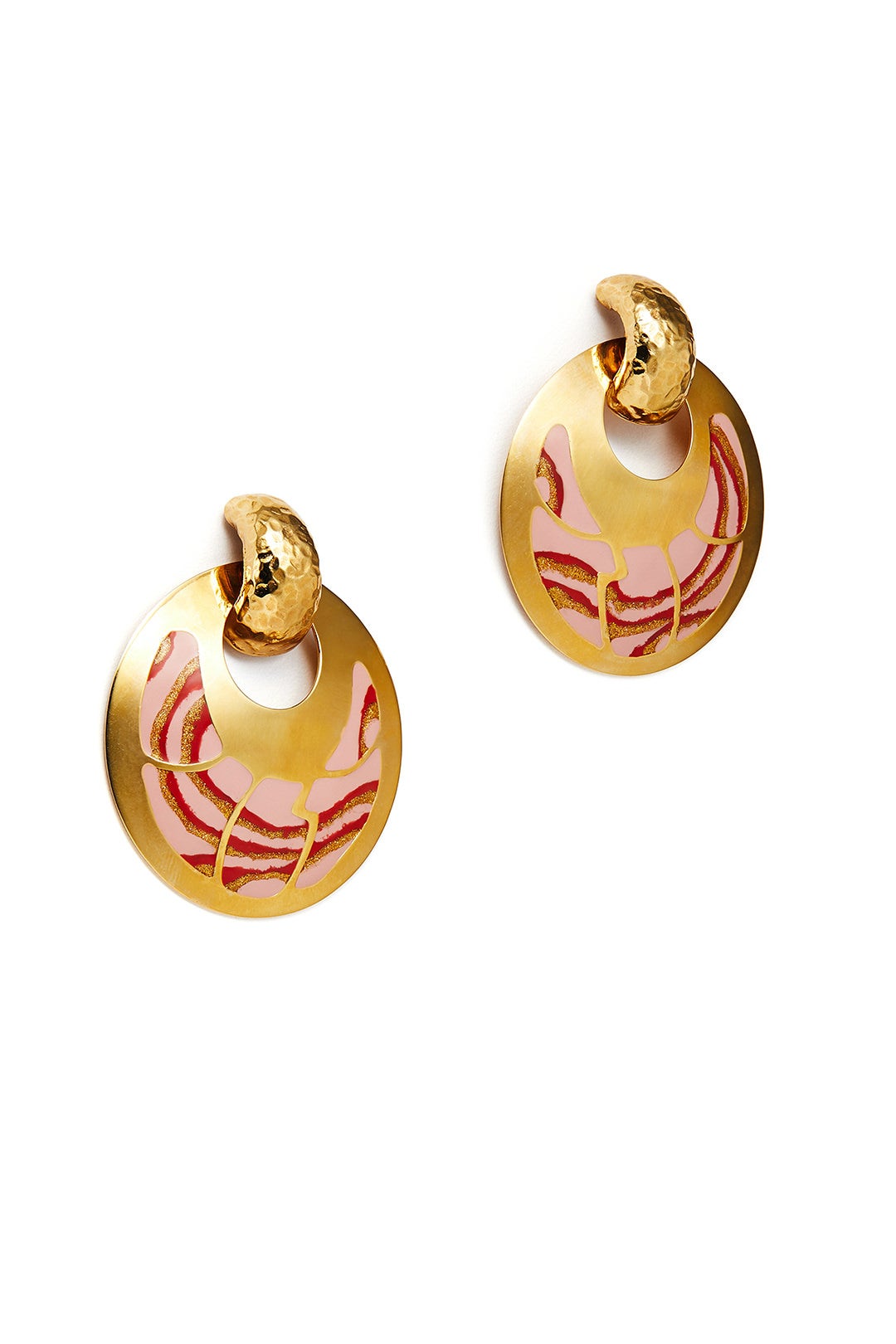 Pink Bo Shagreen Earrings by Gas Bijoux 1