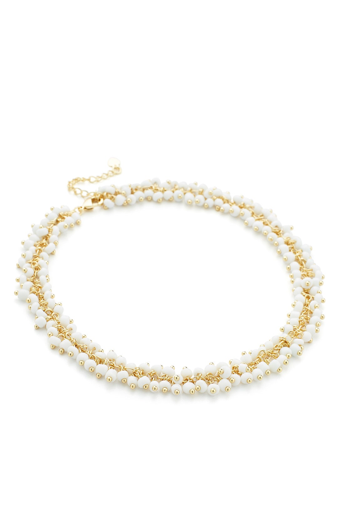 White Dangly Beaded Choker by Elise M. 1