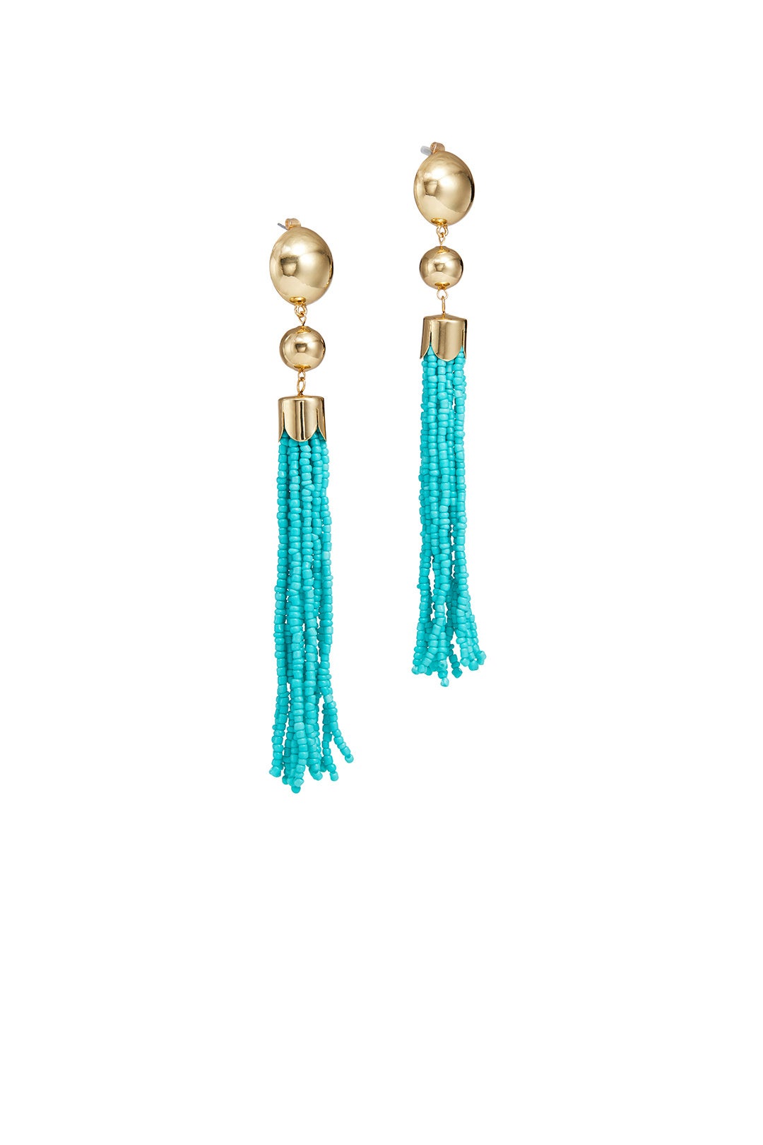 Turquoise Beaded Duster Earrings by Ettika 1