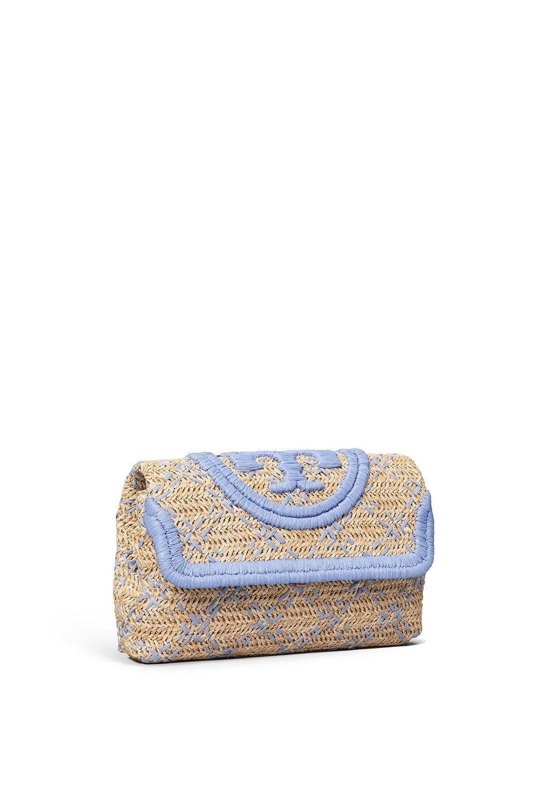 Blue Wood Fleming Straw Clutch by Tory Burch Accessories 1