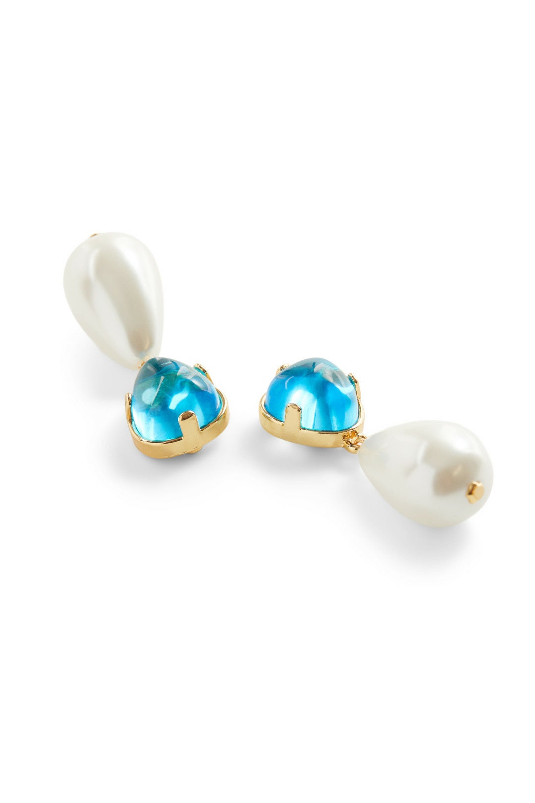 Aqua and Pearl Earrings by Kenneth Jay Lane 1