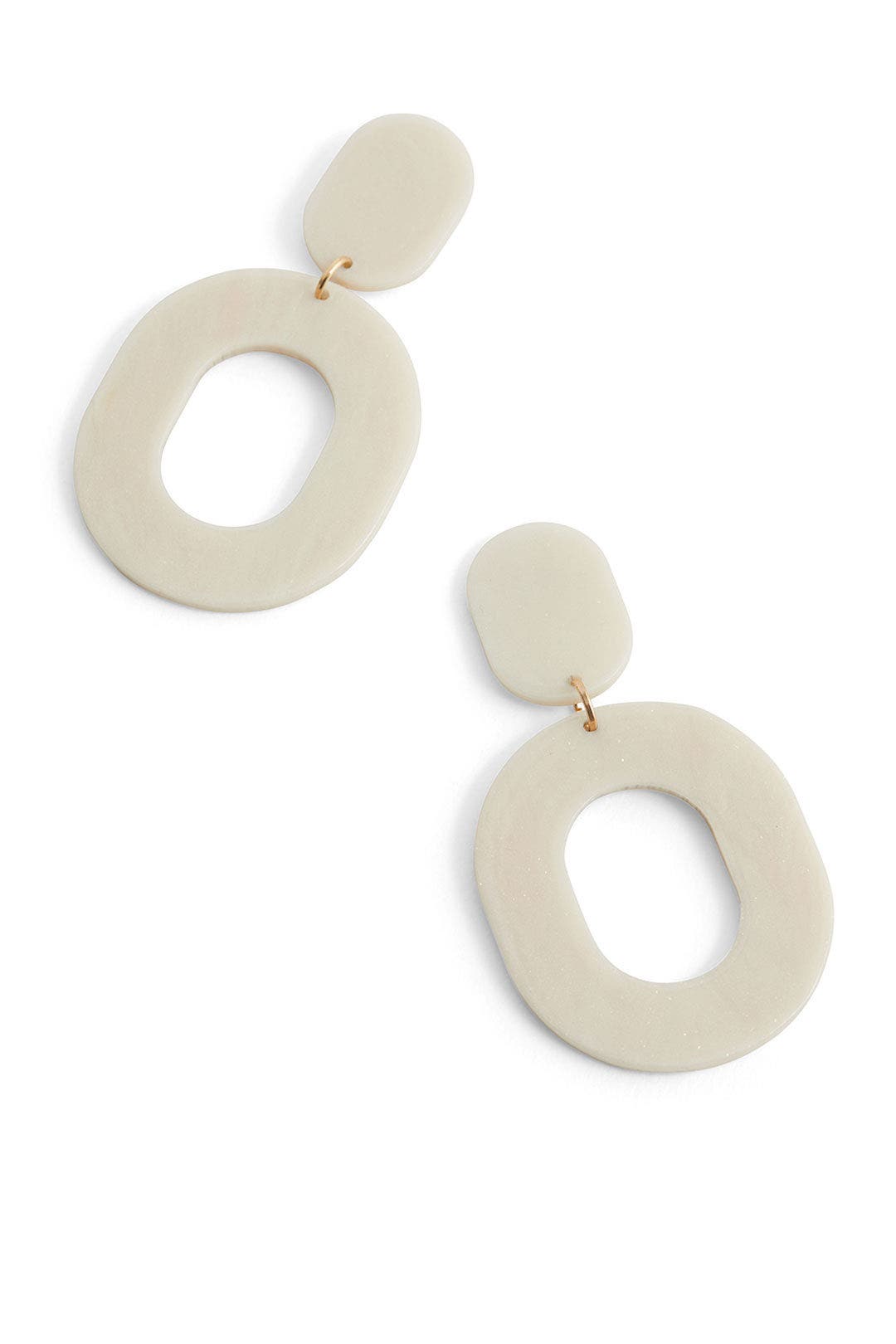 Ivory Double Circle Earrings by Slate & Willow Accessories 1