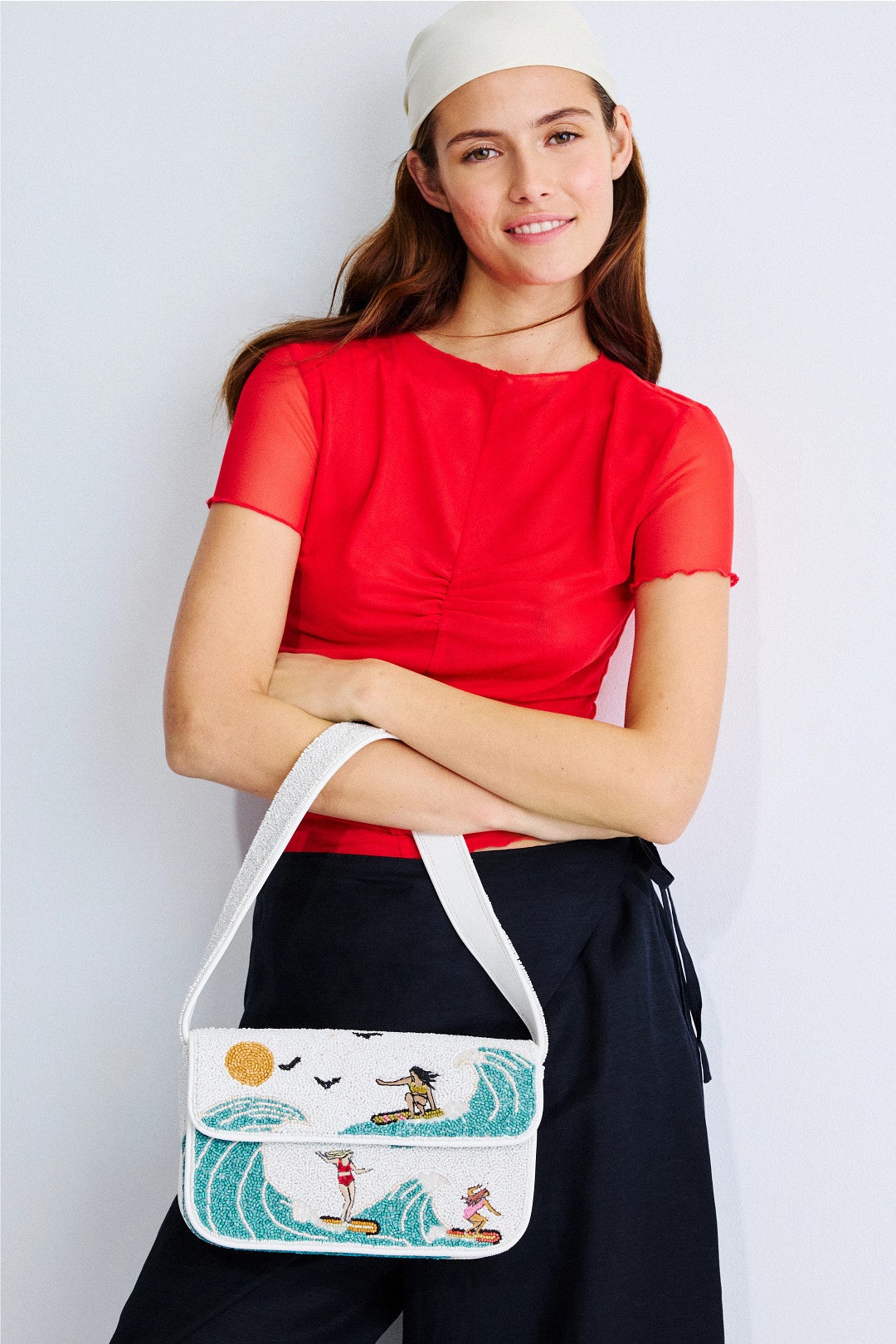 Surf Tommy Beaded Bag by Staud Accessories 1