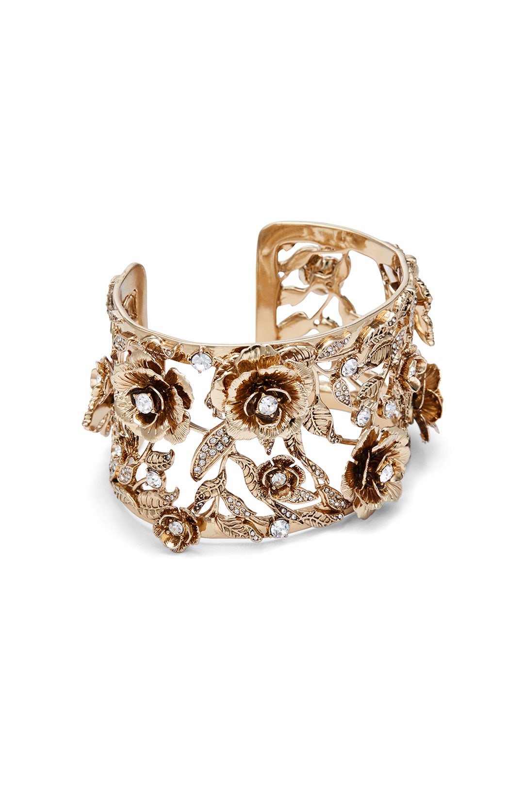 Gold Floral Enchanted Cuff by Marchesa Jewelry 1