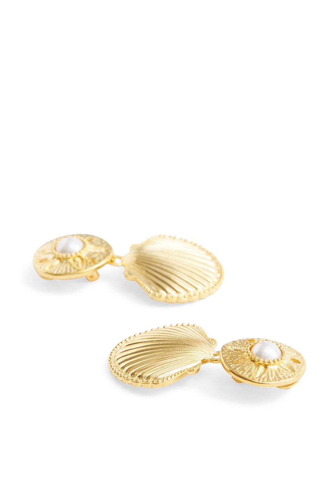 Gold Shell Drop Earrings by Kenneth Jay Lane 2