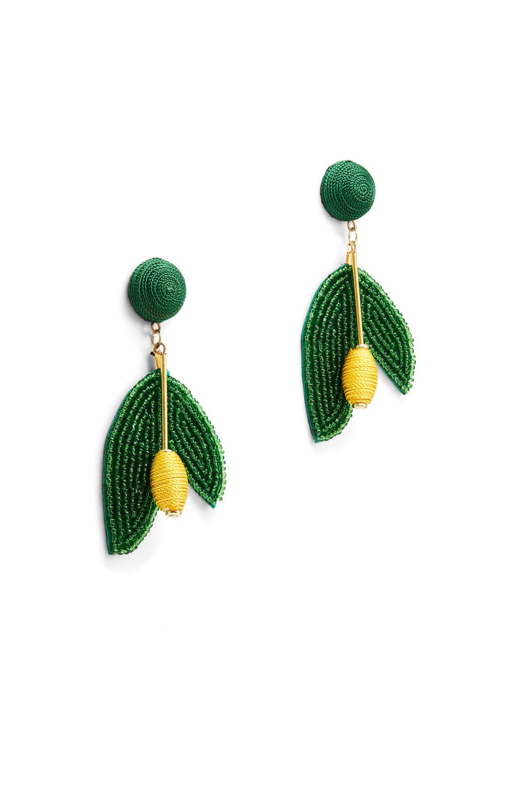 Beaded Leaf Earrings by Kenneth Jay Lane 1