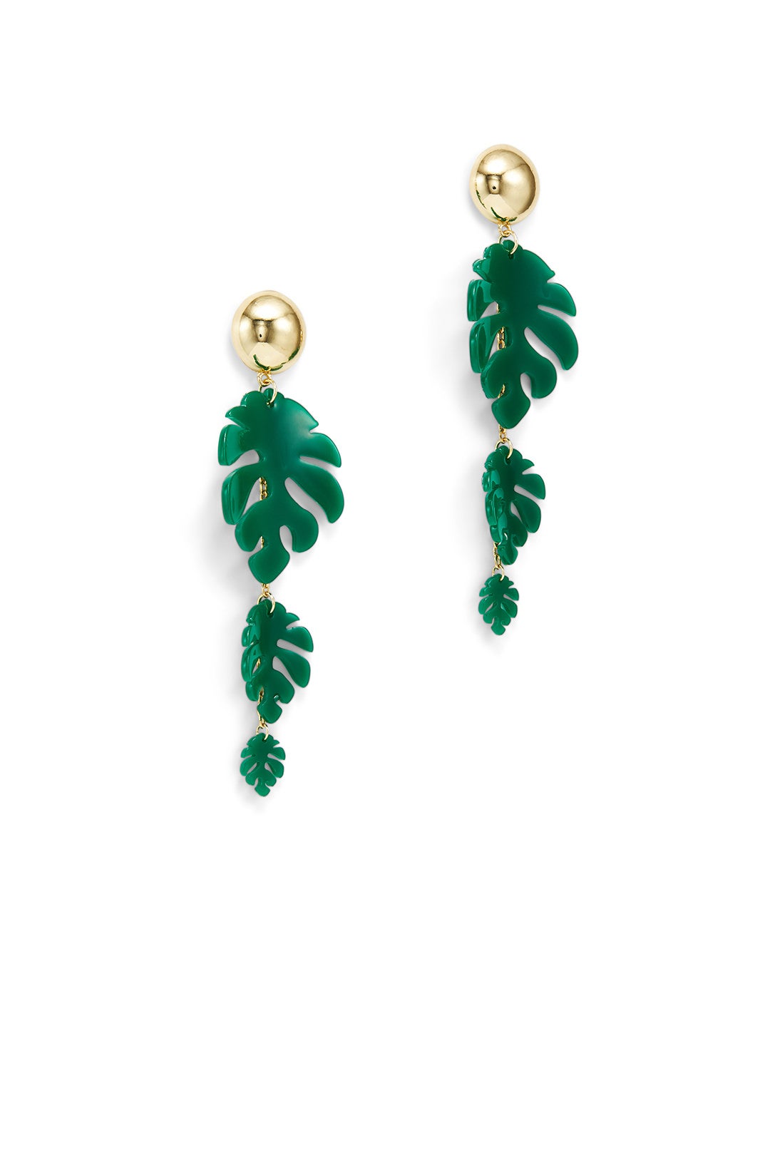 Green Palm Leaf Earrings by Ettika 1