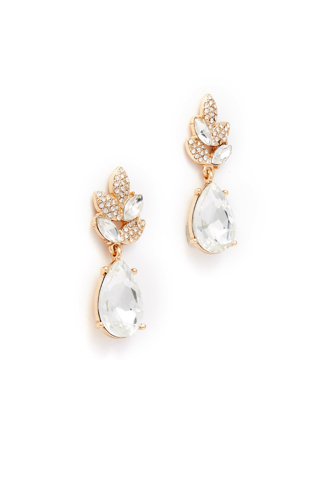 Crystal Leaves Dangling Earrings by Slate & Willow Accessories 1