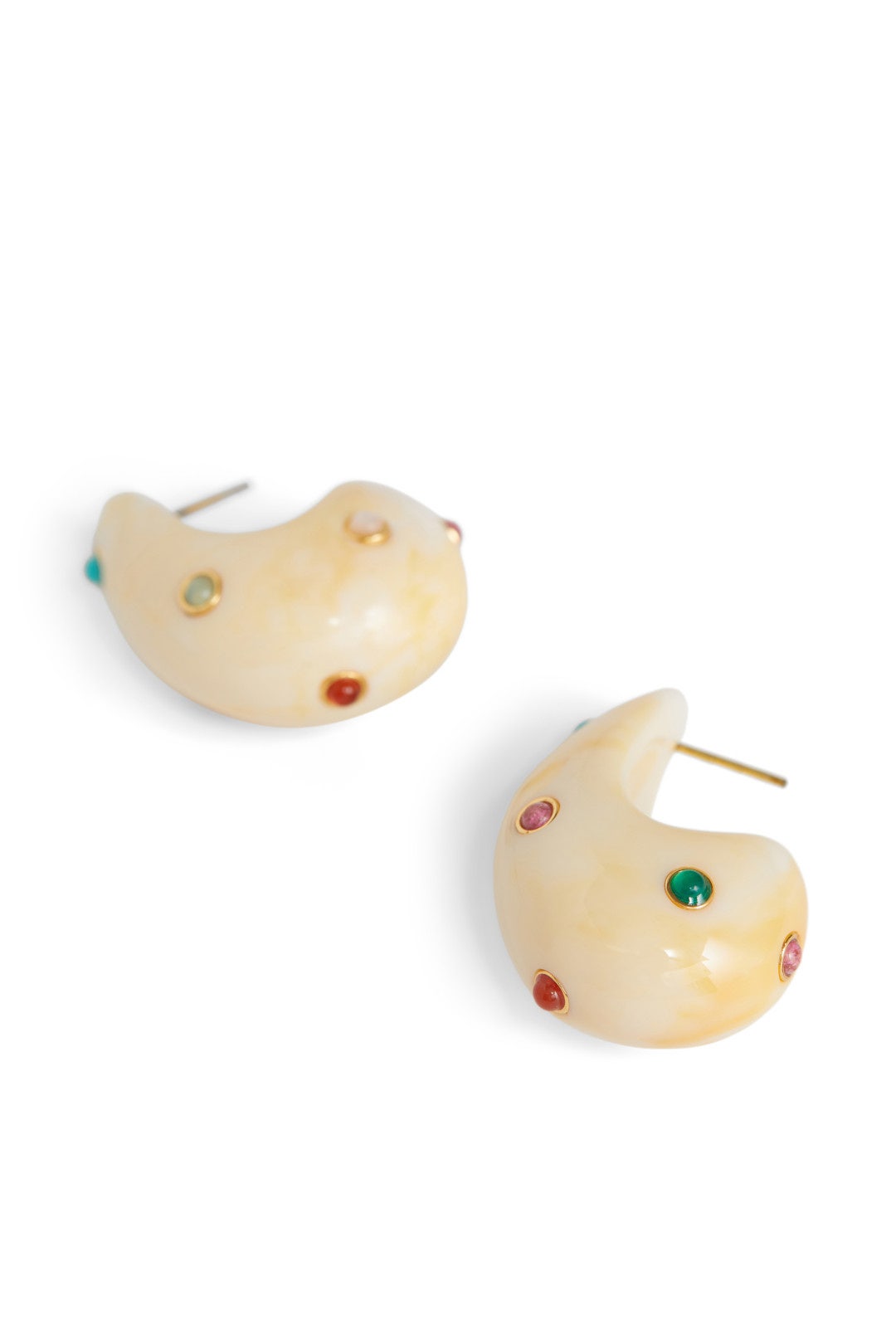 Dotted Cream Arp Earrings by Lizzie Fortunato 1