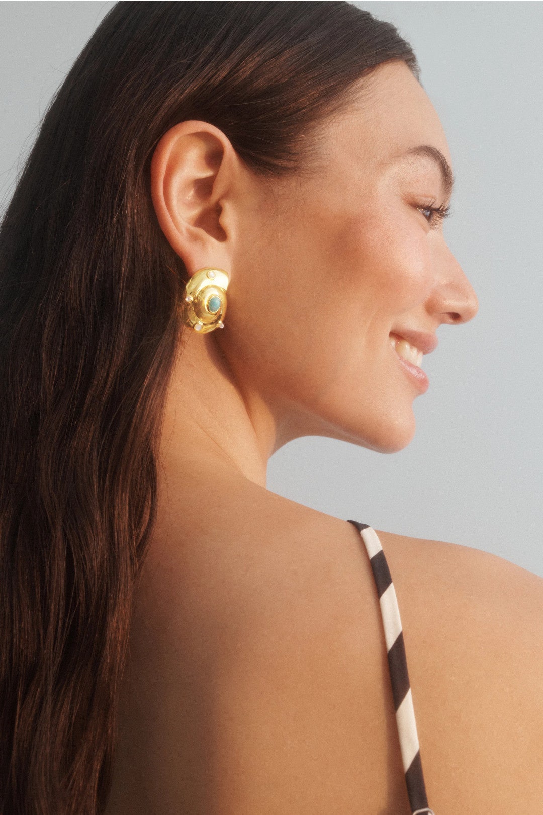 Nautilus Stud Earrings by Lizzie Fortunato 1