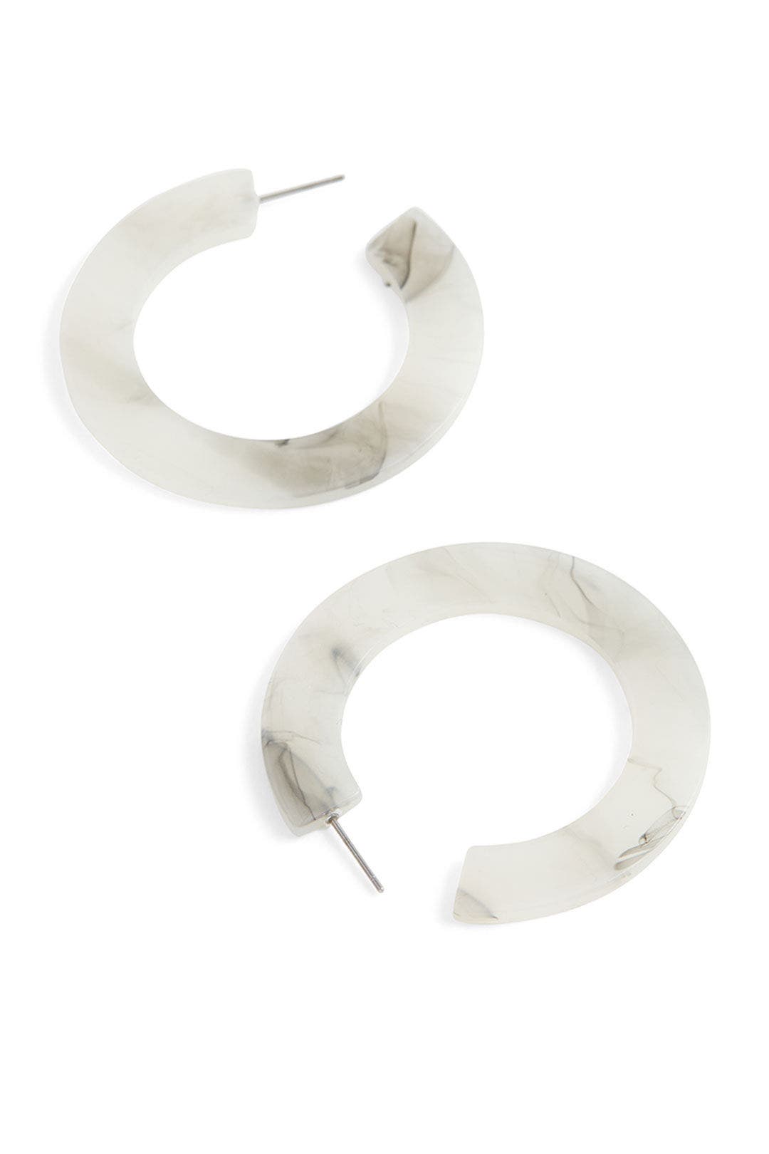 Grey Acetate Hoops by Slate & Willow Accessories 1