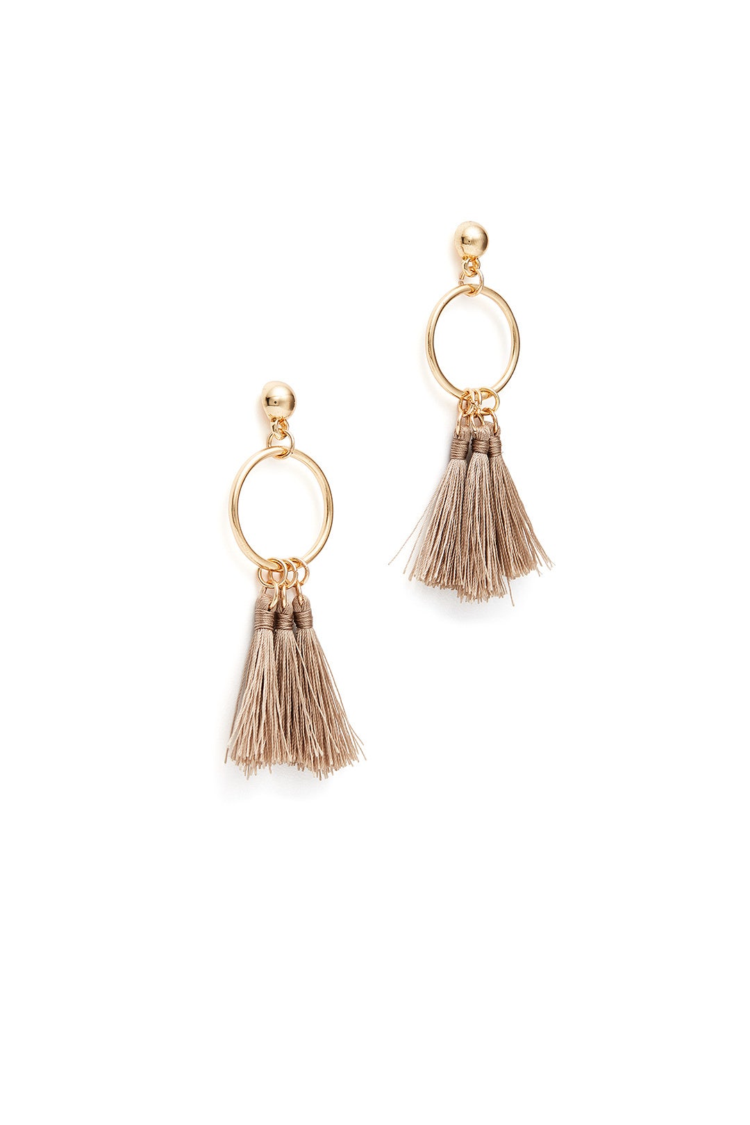Tan Tassel Hoops by Elise M. 1