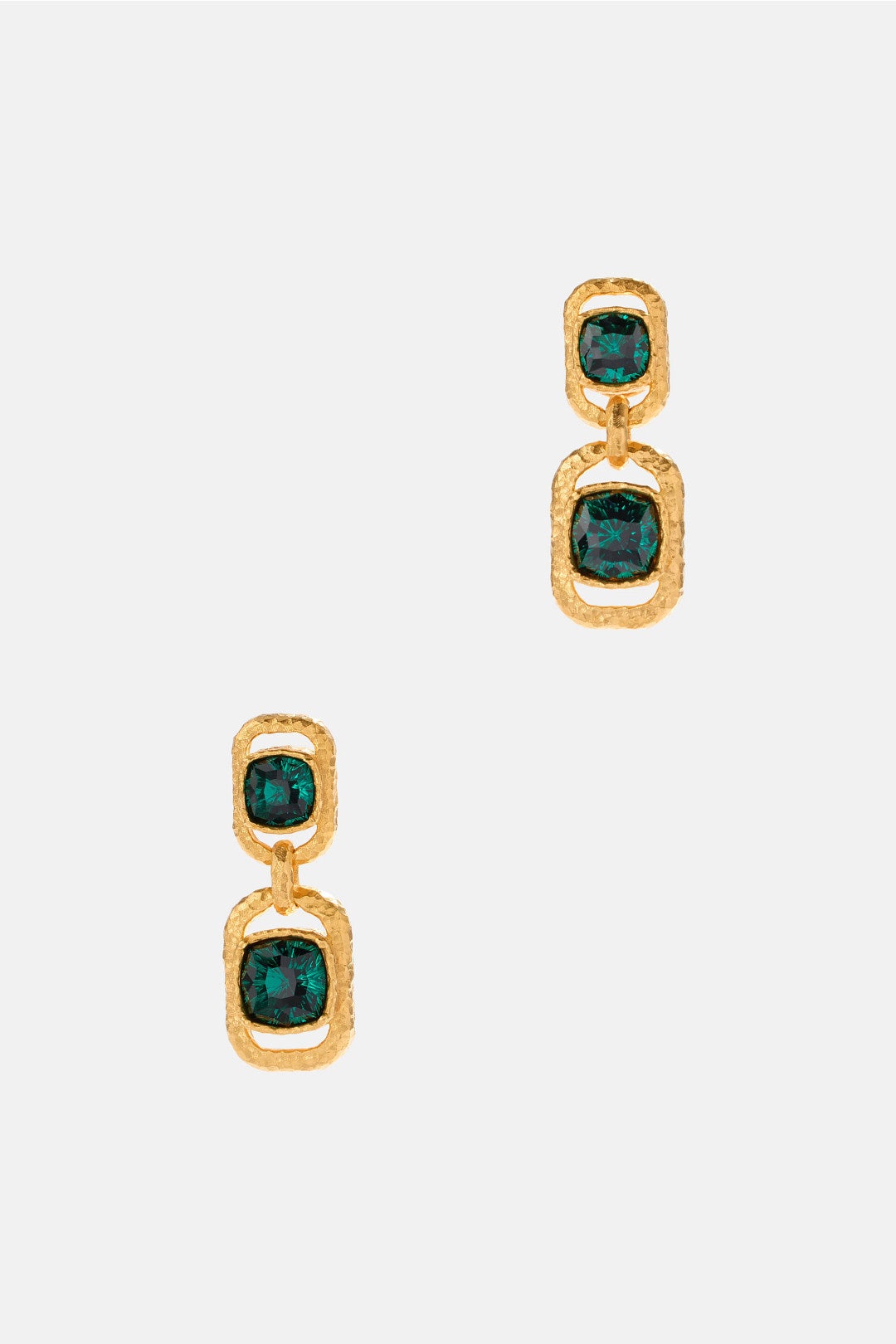 Rectangle Crystal Double Drop Earrings by Oscar de la Renta 2
