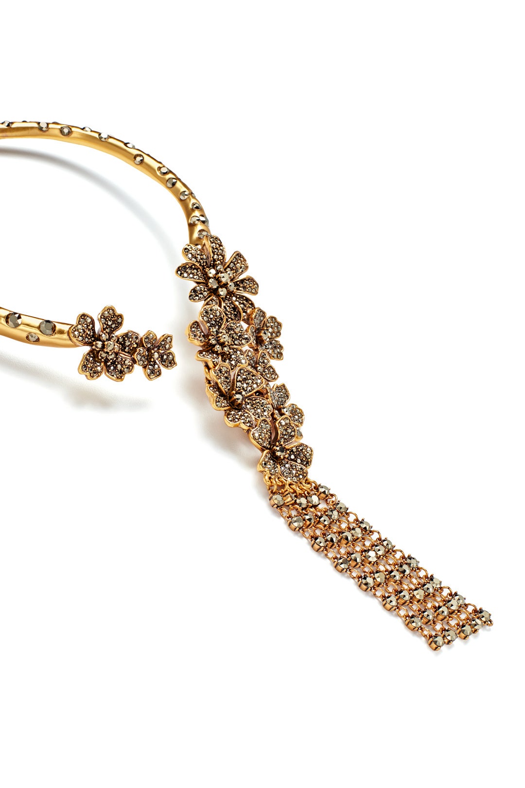 Gold Drop Flower Necklace by Oscar de la Renta 1