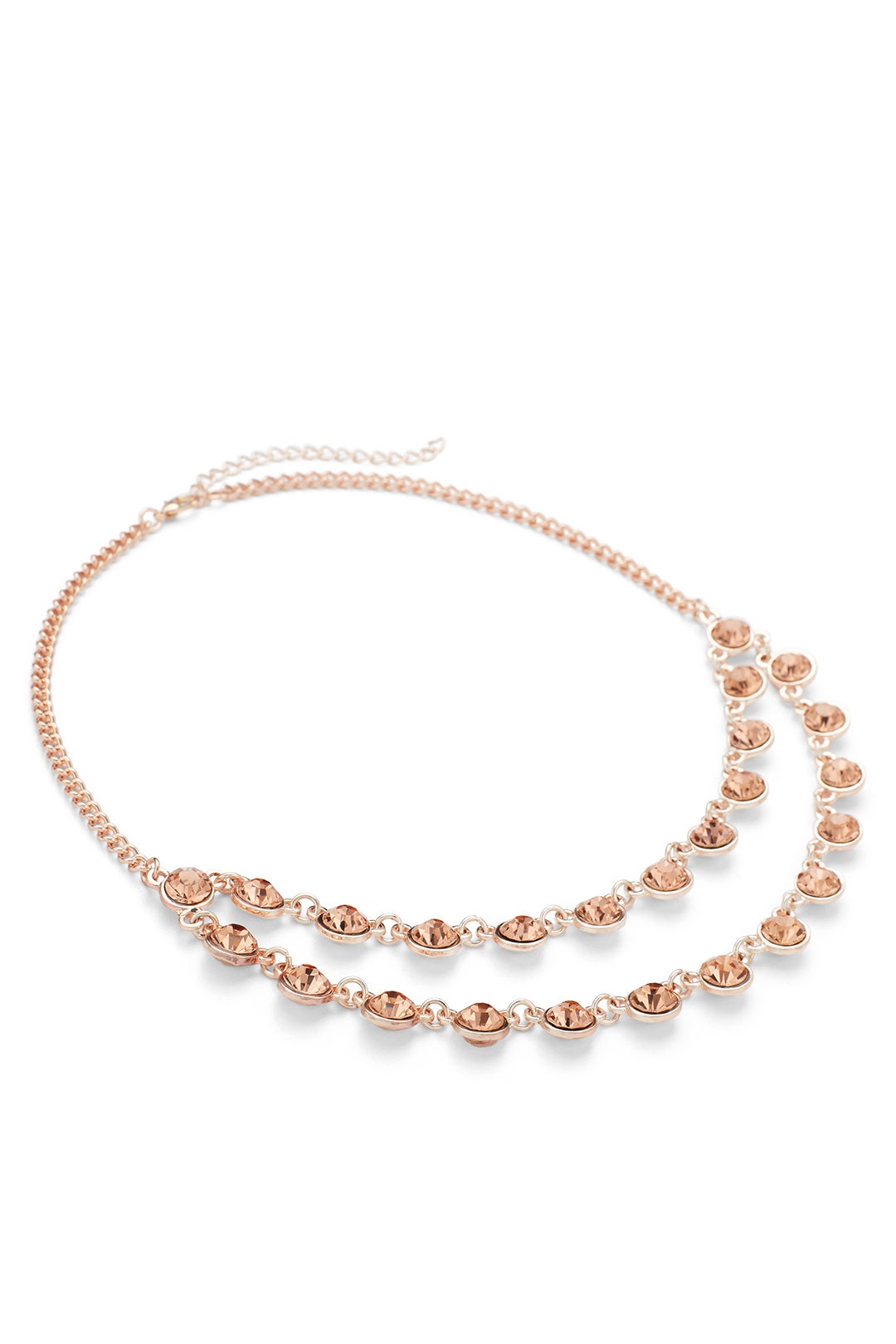 Rose Gold Crystal Layered Necklace by Slate & Willow Accessories 1