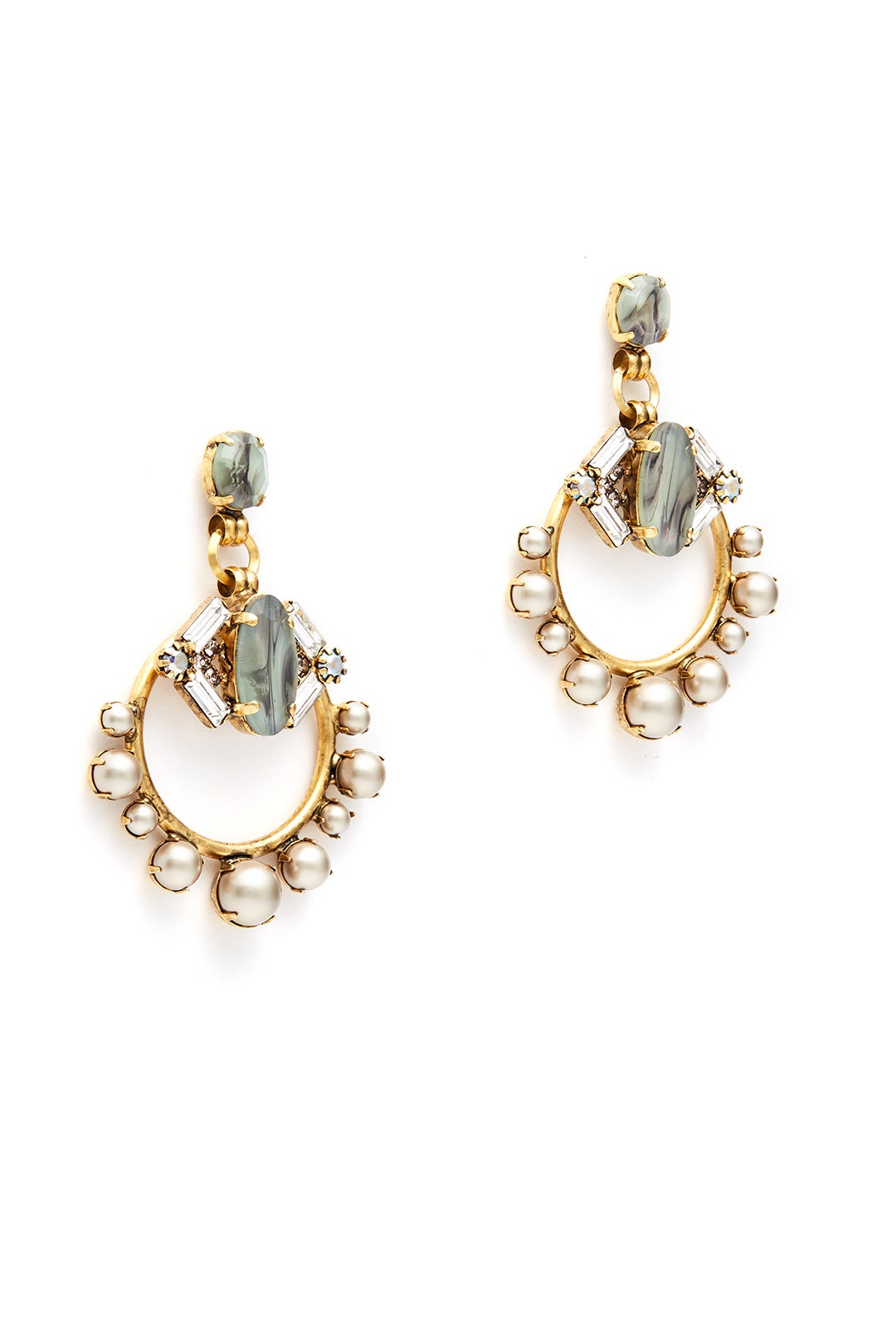 Grey Pearl Hoop Earrings by Elizabeth Cole 1