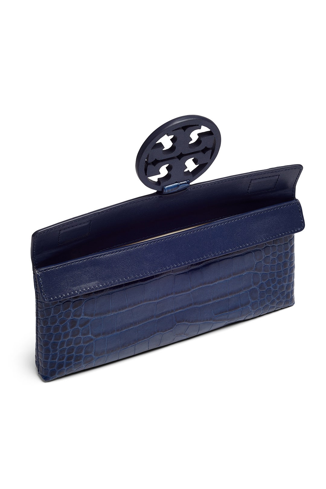 Navy Miller Embossed Clutch by Tory Burch Accessories 1