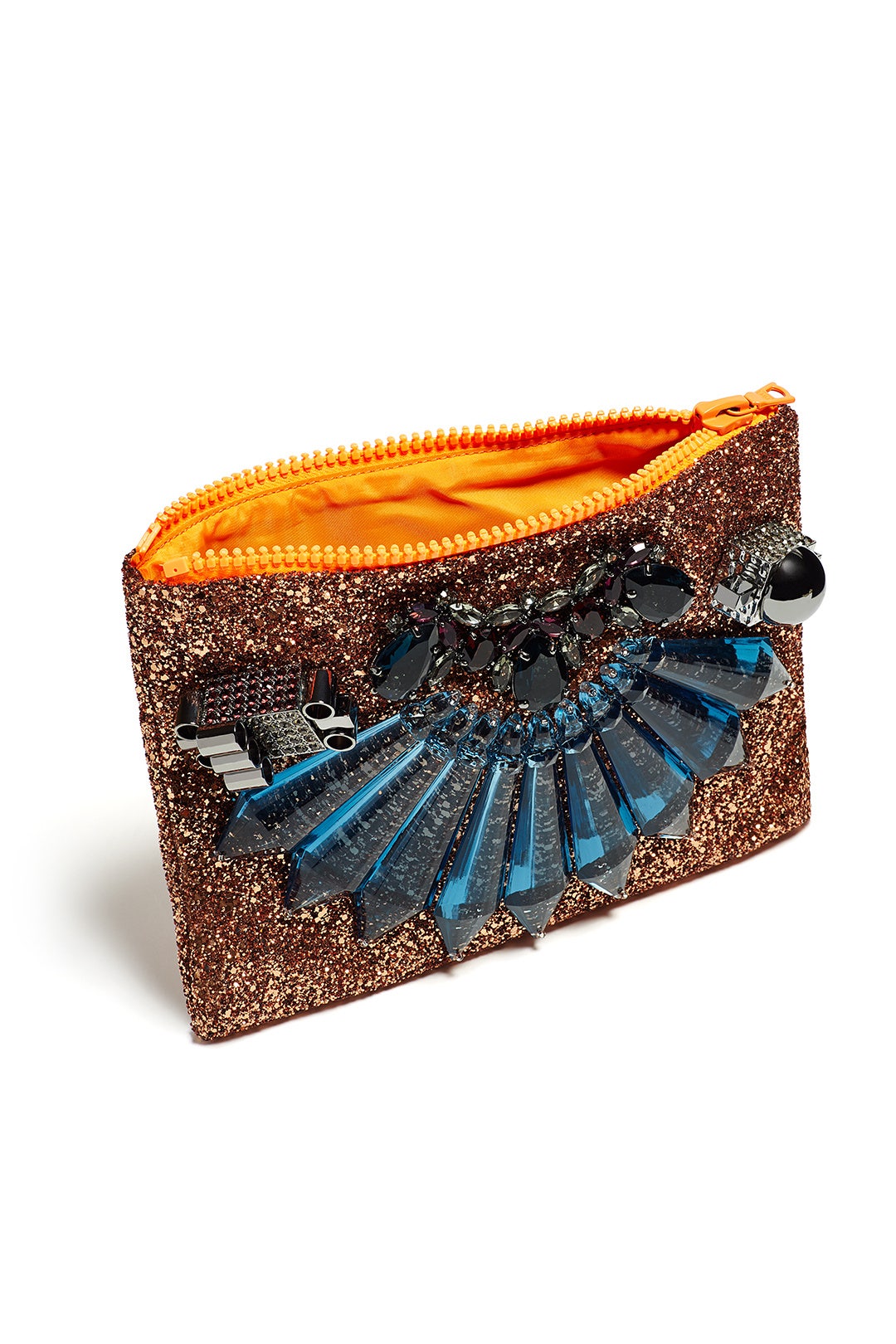 Orange Glitter Clutch by Mawi 1