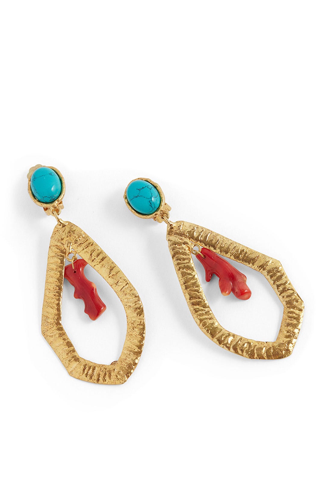 Turquoise Corail Drop Earrings by Sylvia Toledano 1