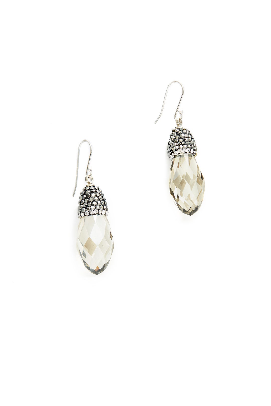Sparkling Smoky Crystal Earrings by Elise M. 1