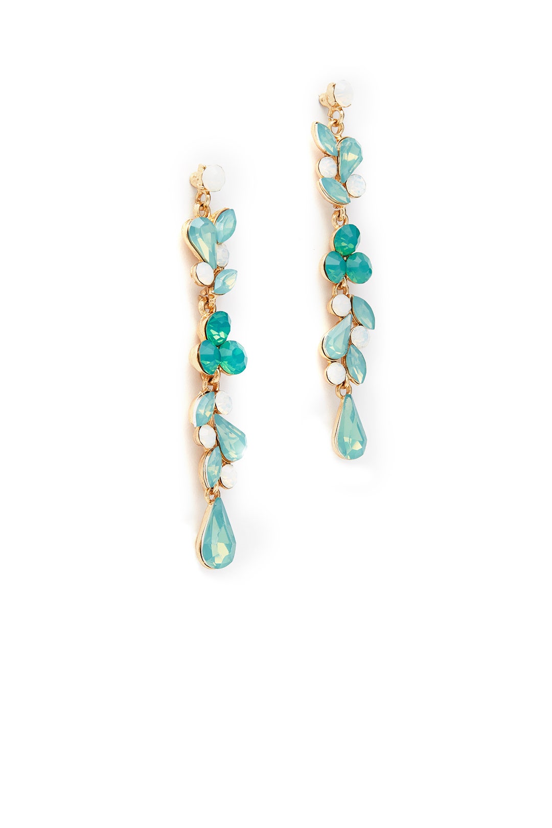 Green Crystal Trickle Drop Earrings by Slate & Willow Accessories 1