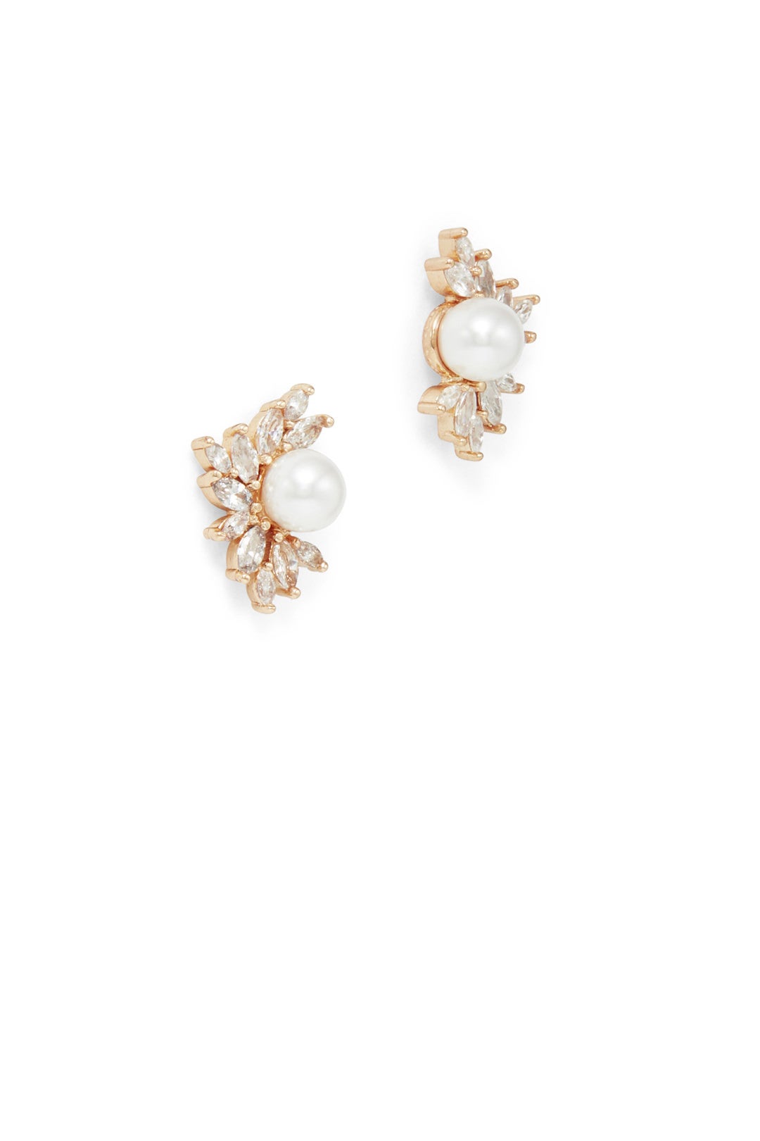 Mini Crystal Leaf Studs by Slate & Willow Accessories 1