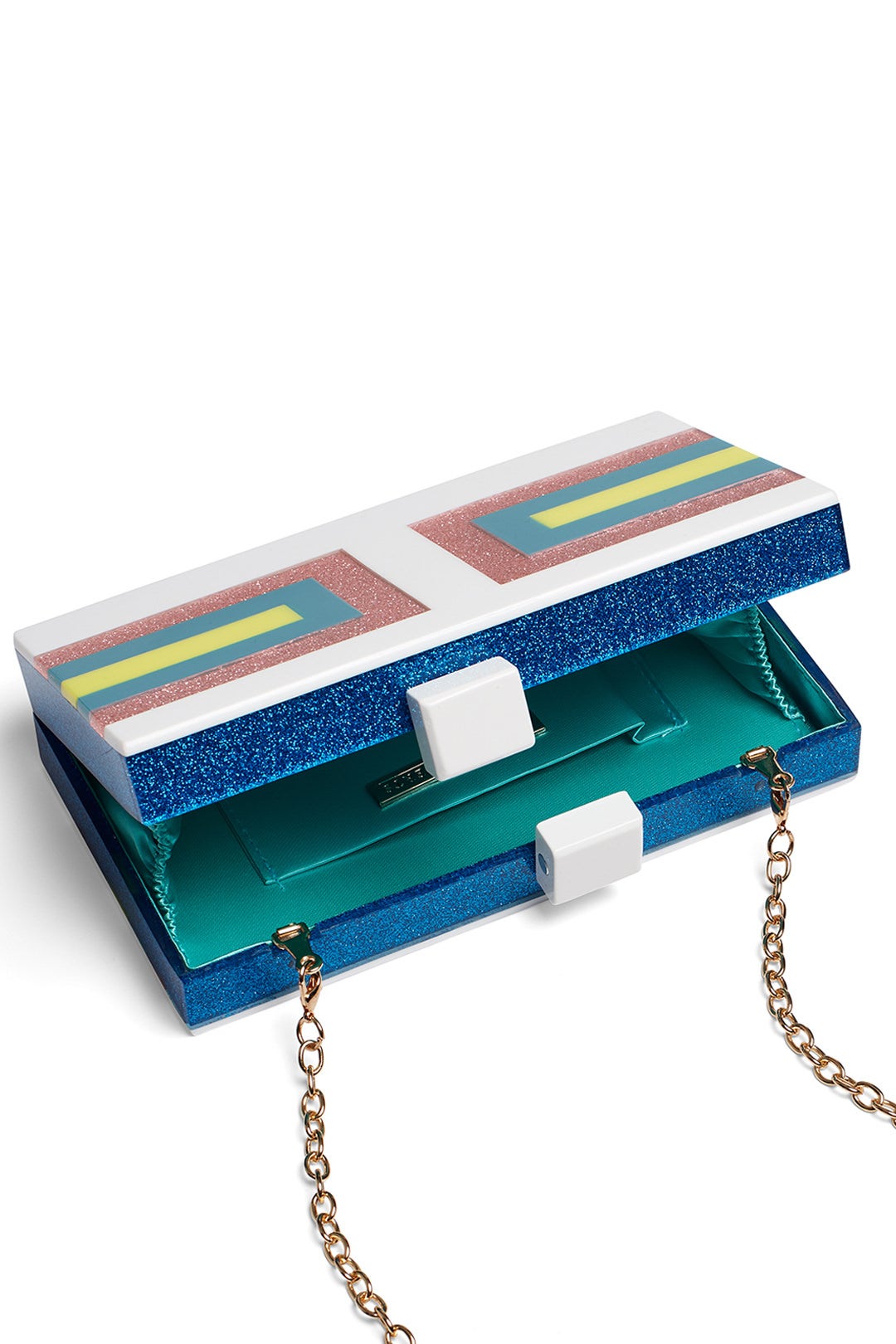 White Geo Minaudiere by Sondra Roberts 1