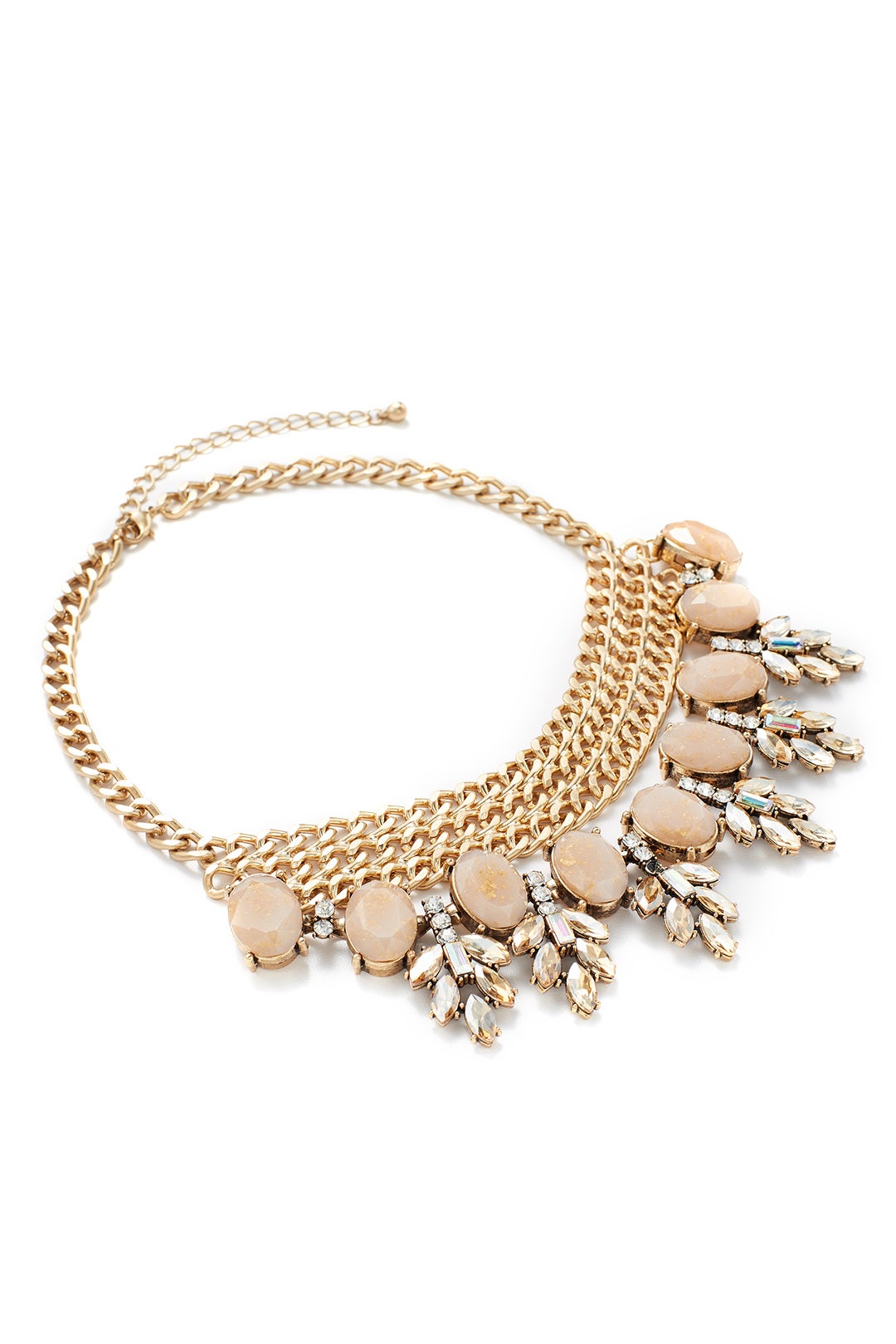 Crystal Stud Gold Chain Necklace by Slate & Willow Accessories 1