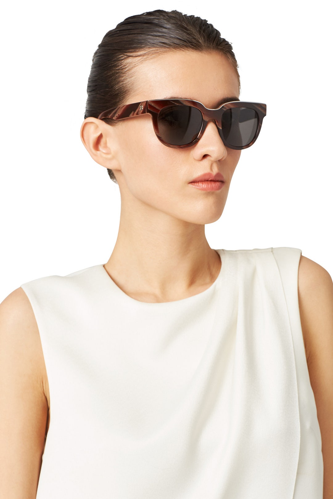 Burgundy Horn Effect Sunglasses by Balenciaga 1
