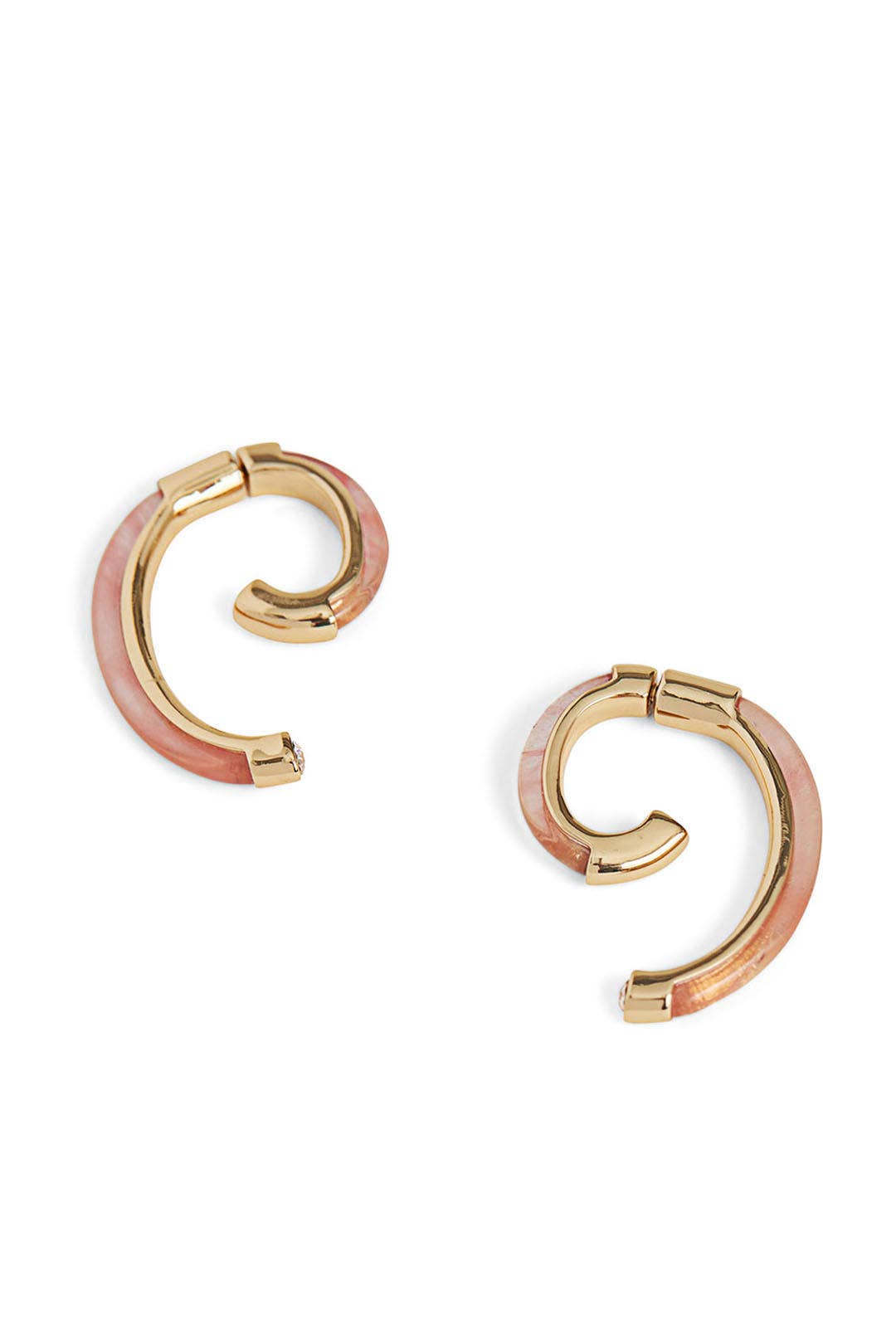 Cherry Quartz Gold Luna Earrings by DEMARSON 1