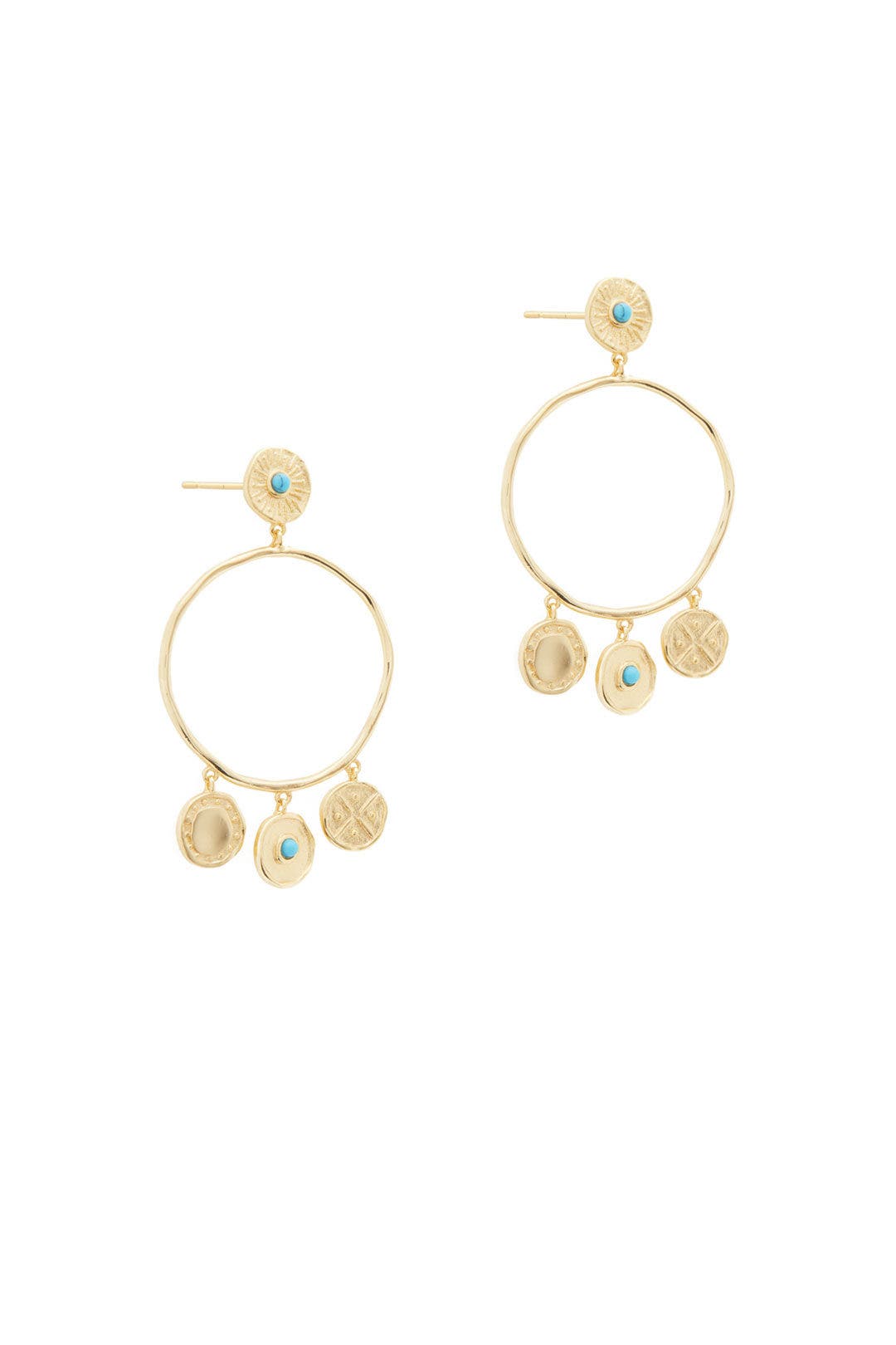 Cruz Coin Drop Hoops by Gorjana Accessories 1