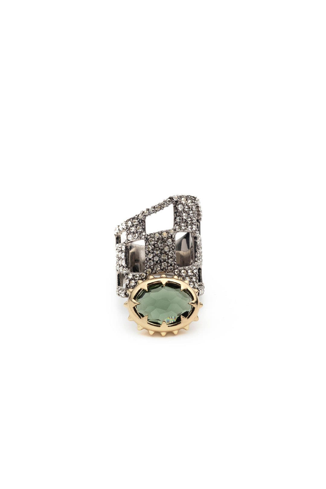 Pave Checkerboard Georgian Stone Ring by Alexis Bittar 1